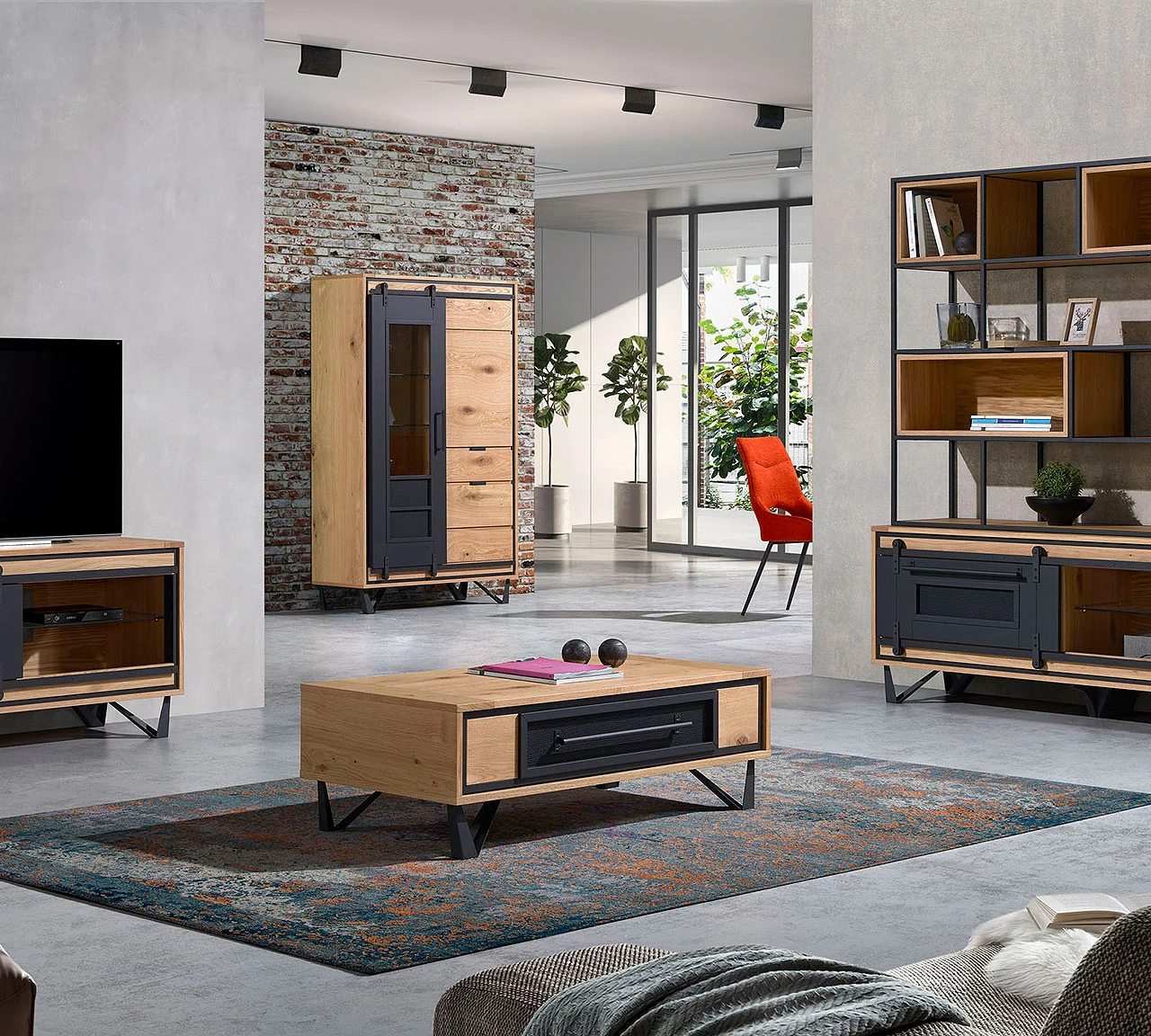 Austro - Bibliothèque, meuble TV et table basse