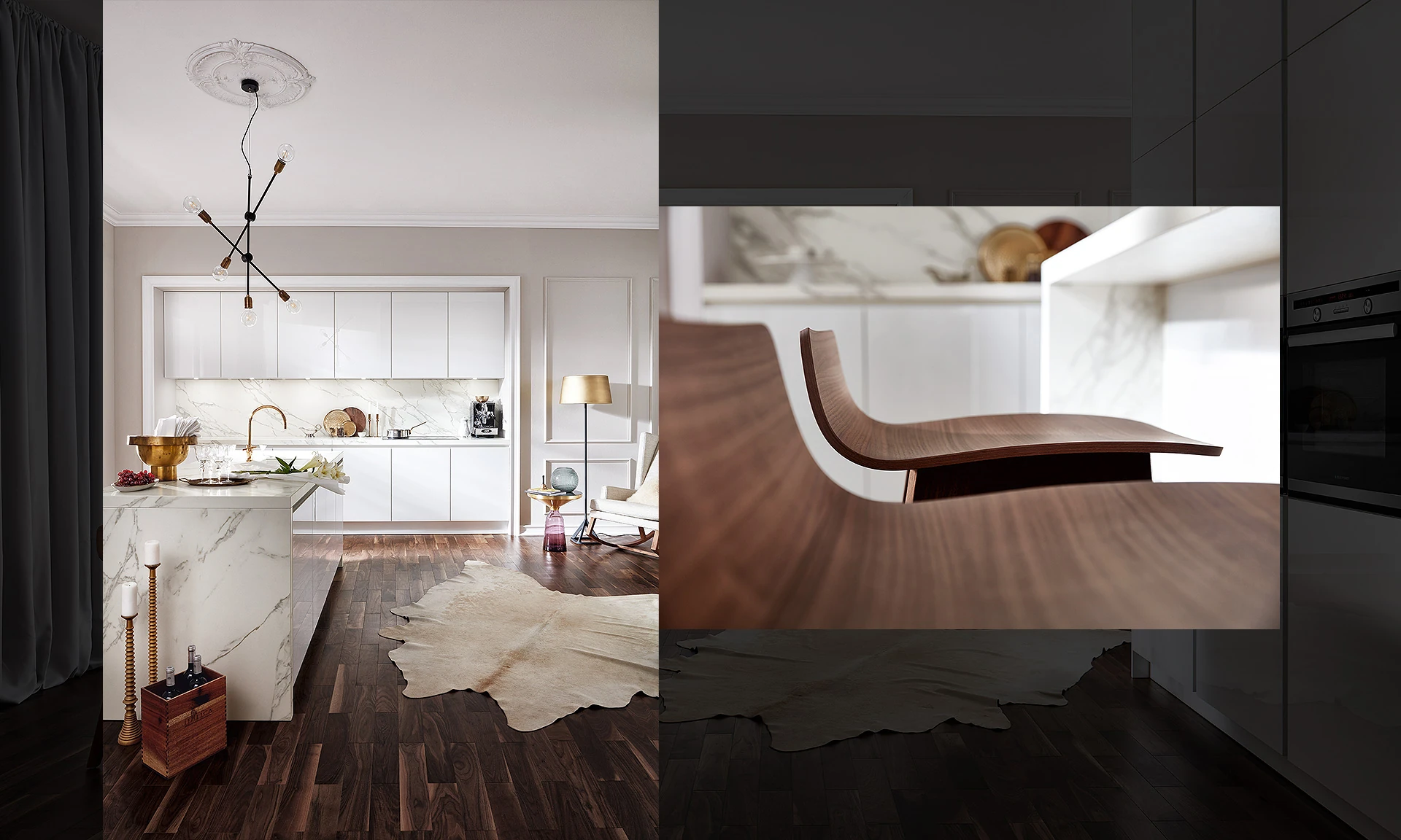 AV 2030 - Cuisine design et épurée en marbre
