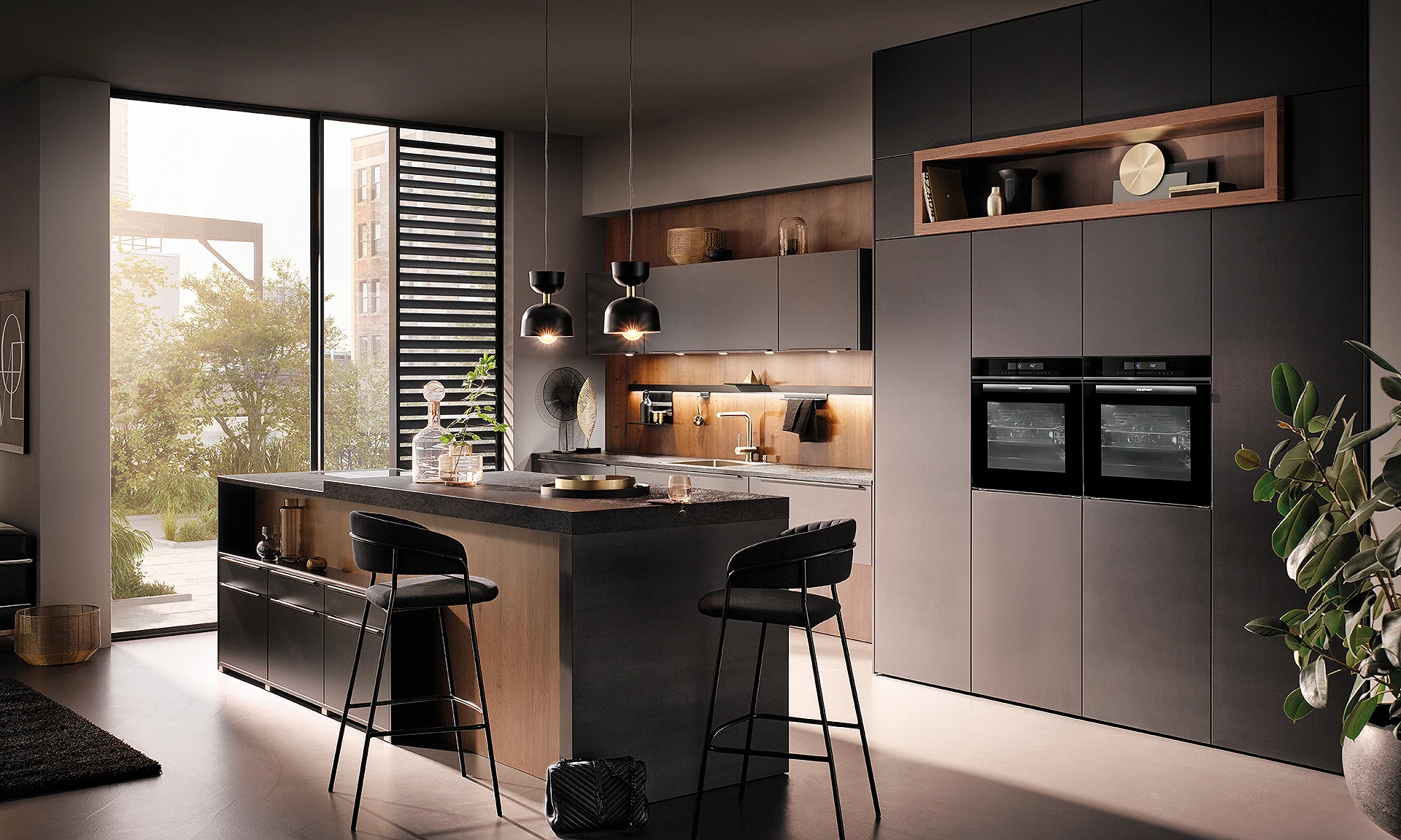 AV 6000 - Cuisine élégante tons bois et noir