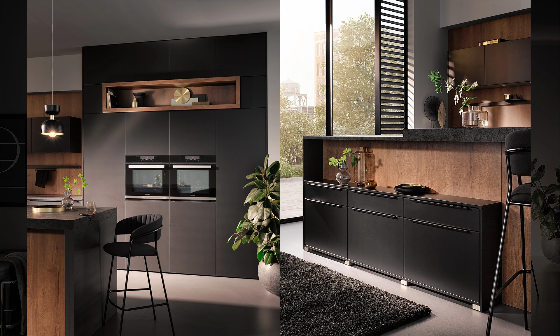 AV 6000 - Cuisine élégante tons bois et noir