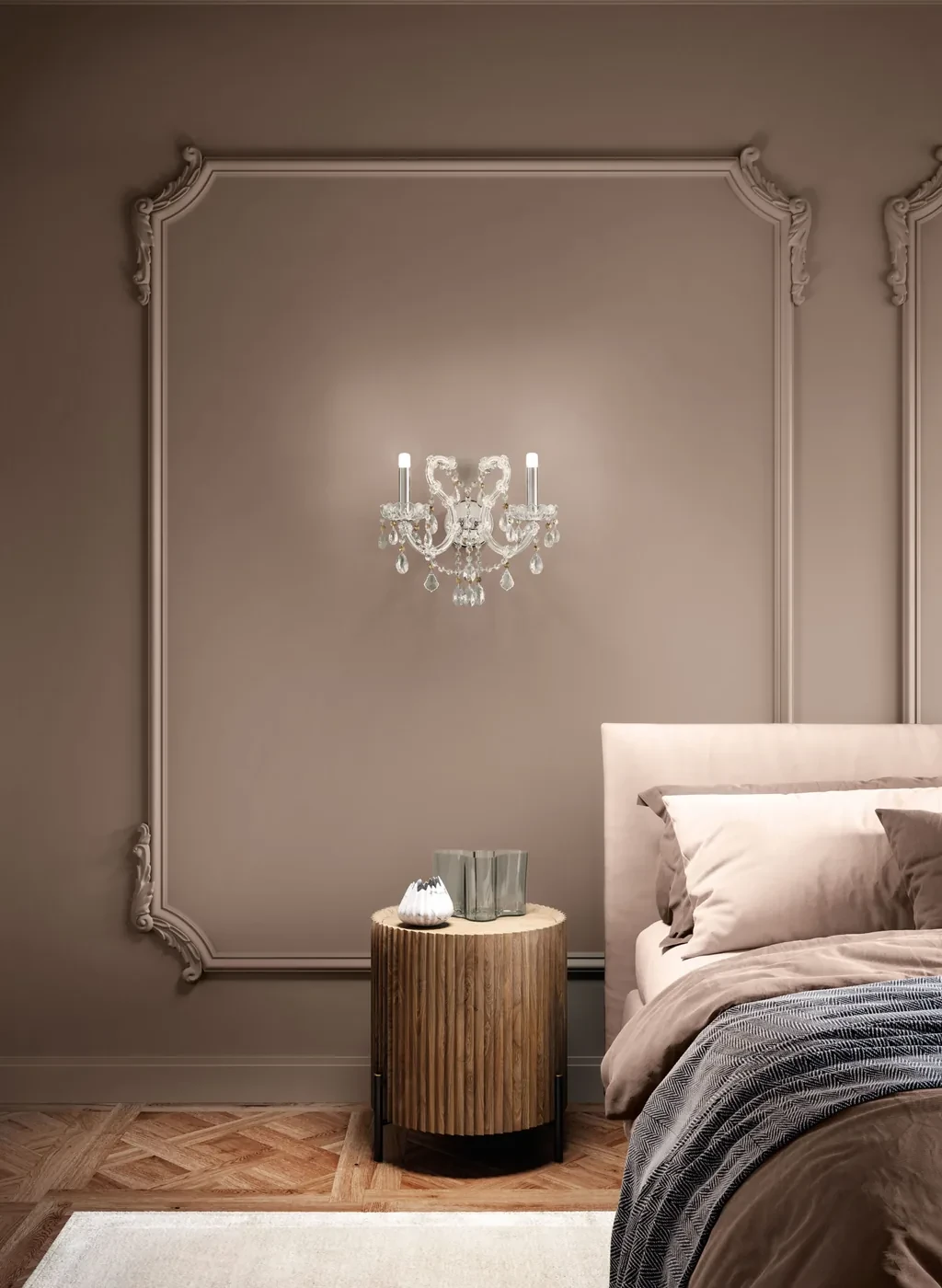 Applique murale dans une chambre à coucher