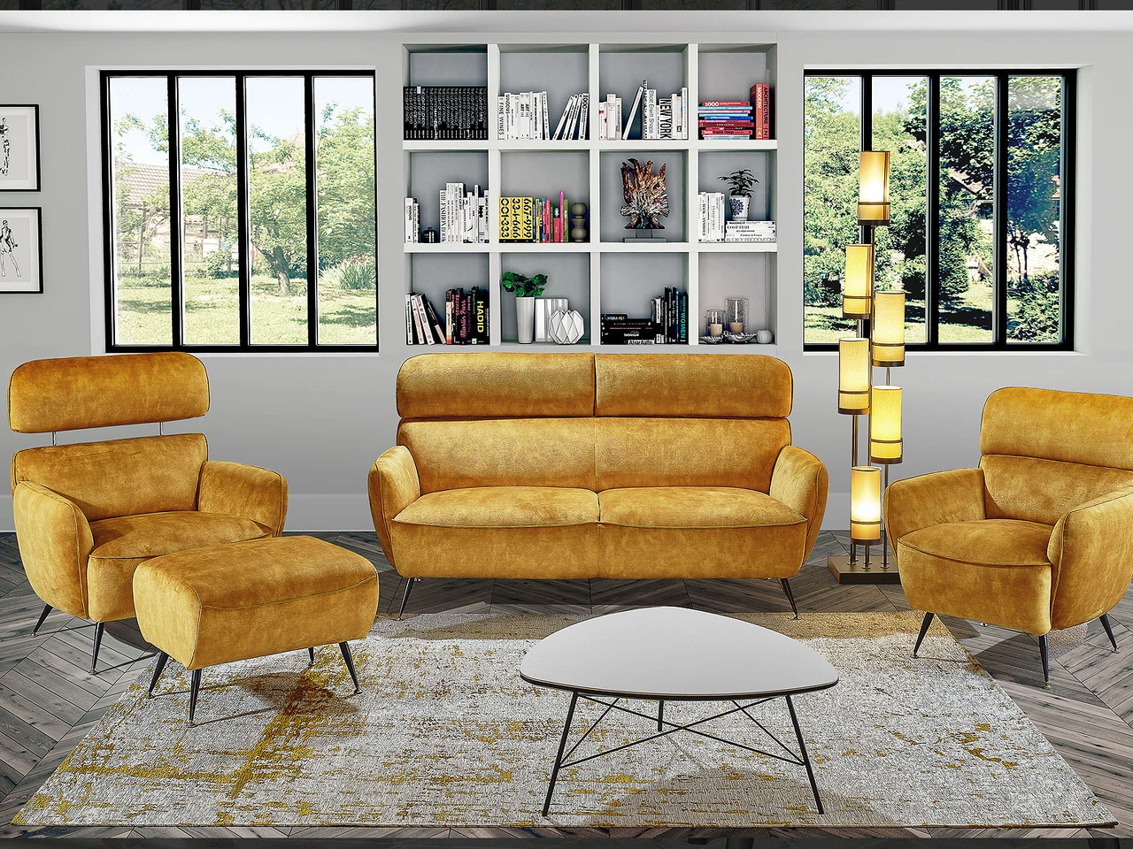 Bruce - Canapé 2,5 places style vintage revisité