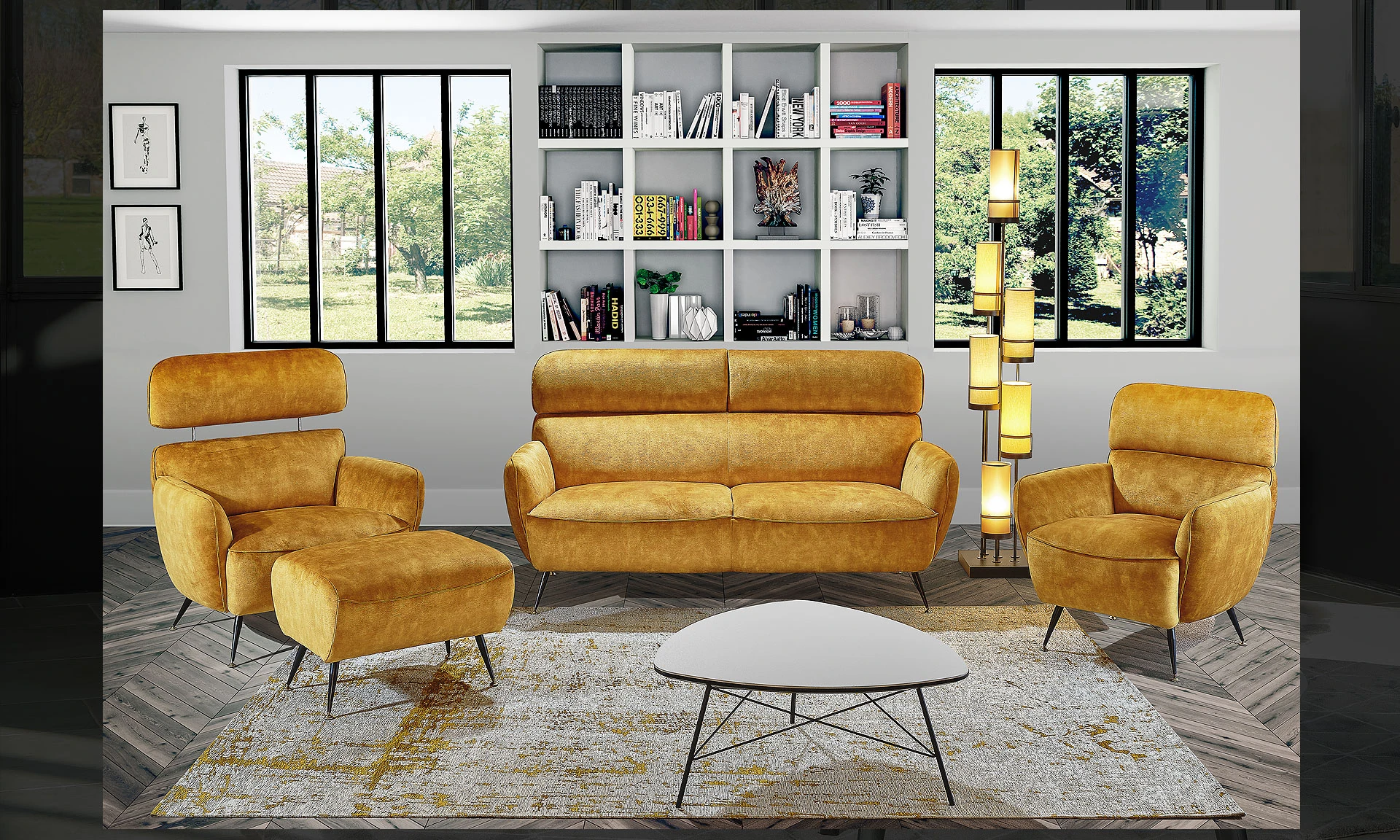 Bruce - Canapé 2,5 places style vintage revisité