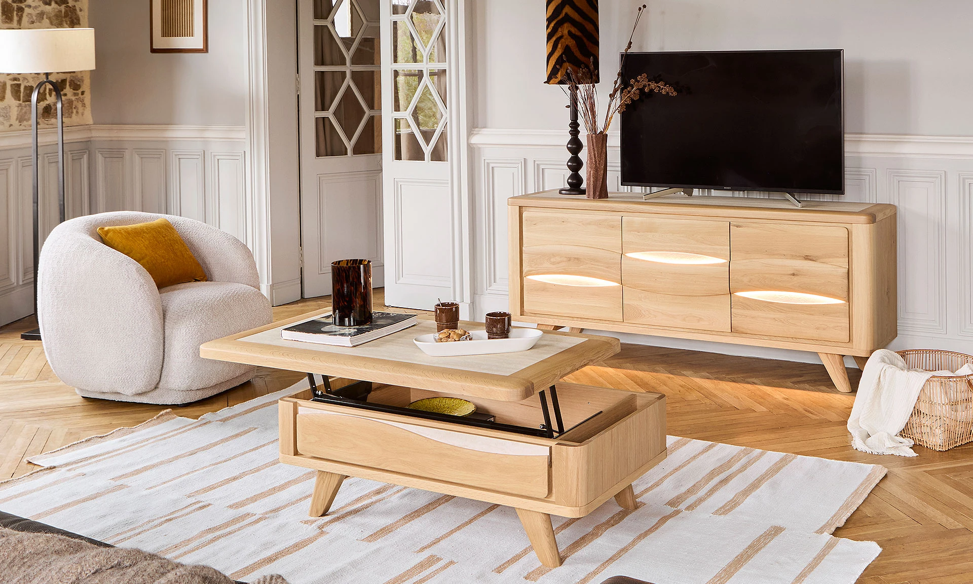 Sable - Table basse et meuble TV