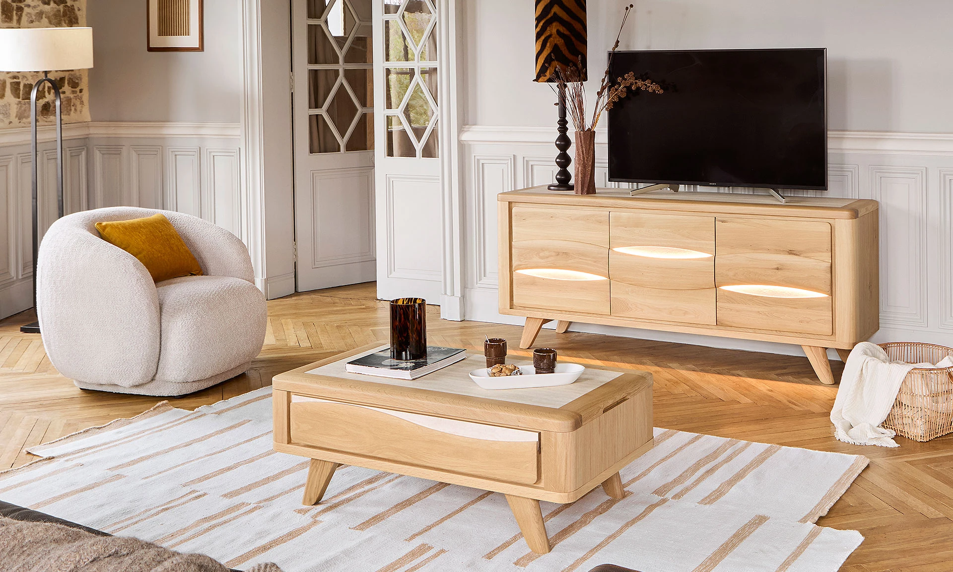 Sable - Table basse et meuble TV