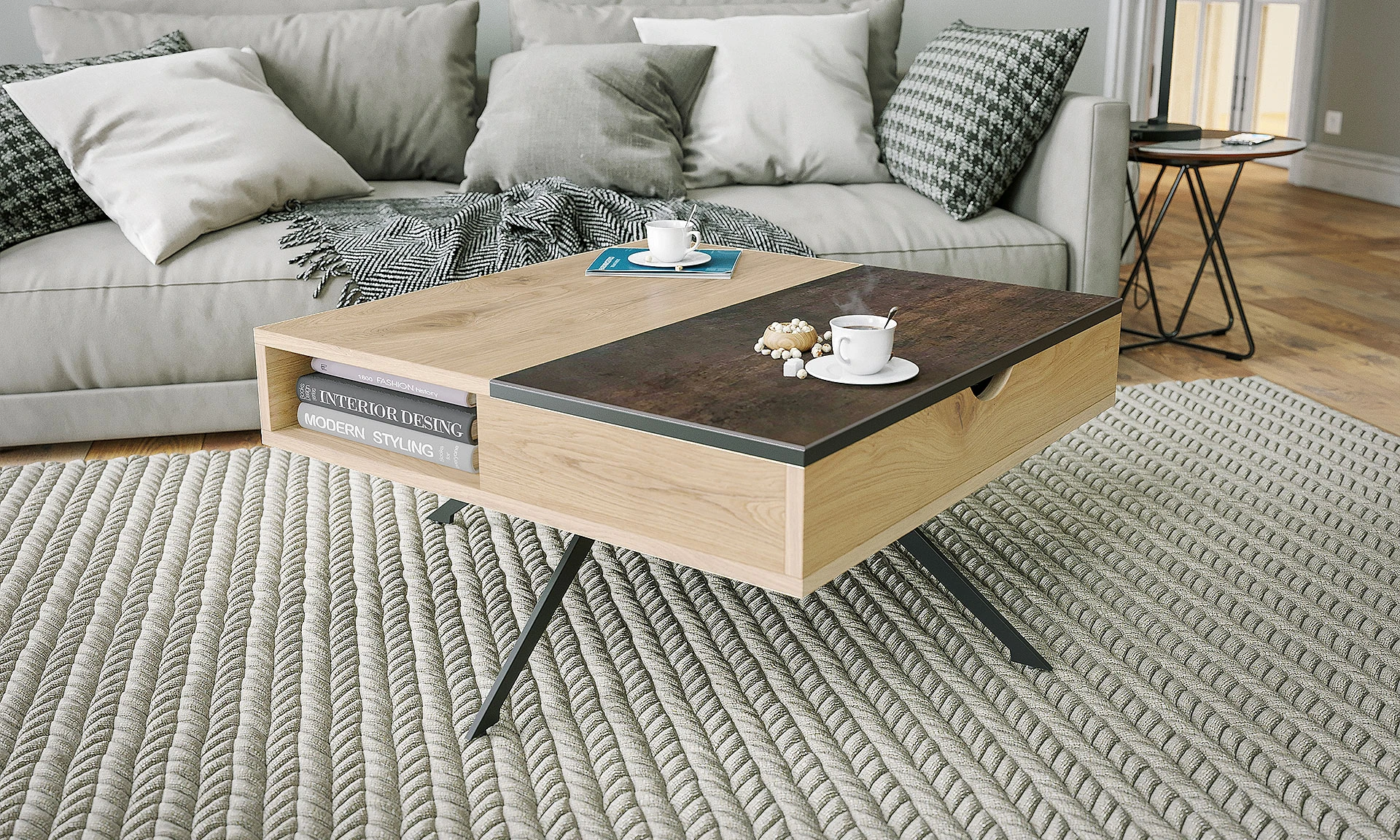 Delaila - Table basse relevable