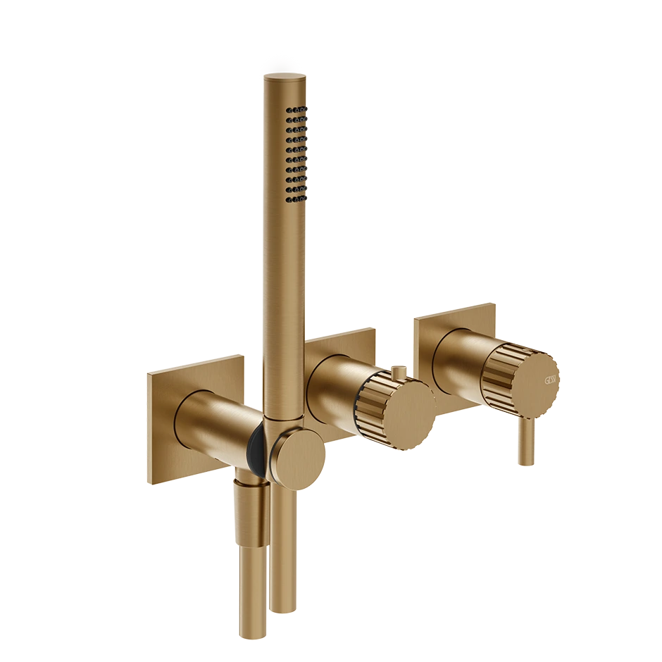 Mitigeur bain et douche Incastri · Bronze chaud brossé PVD