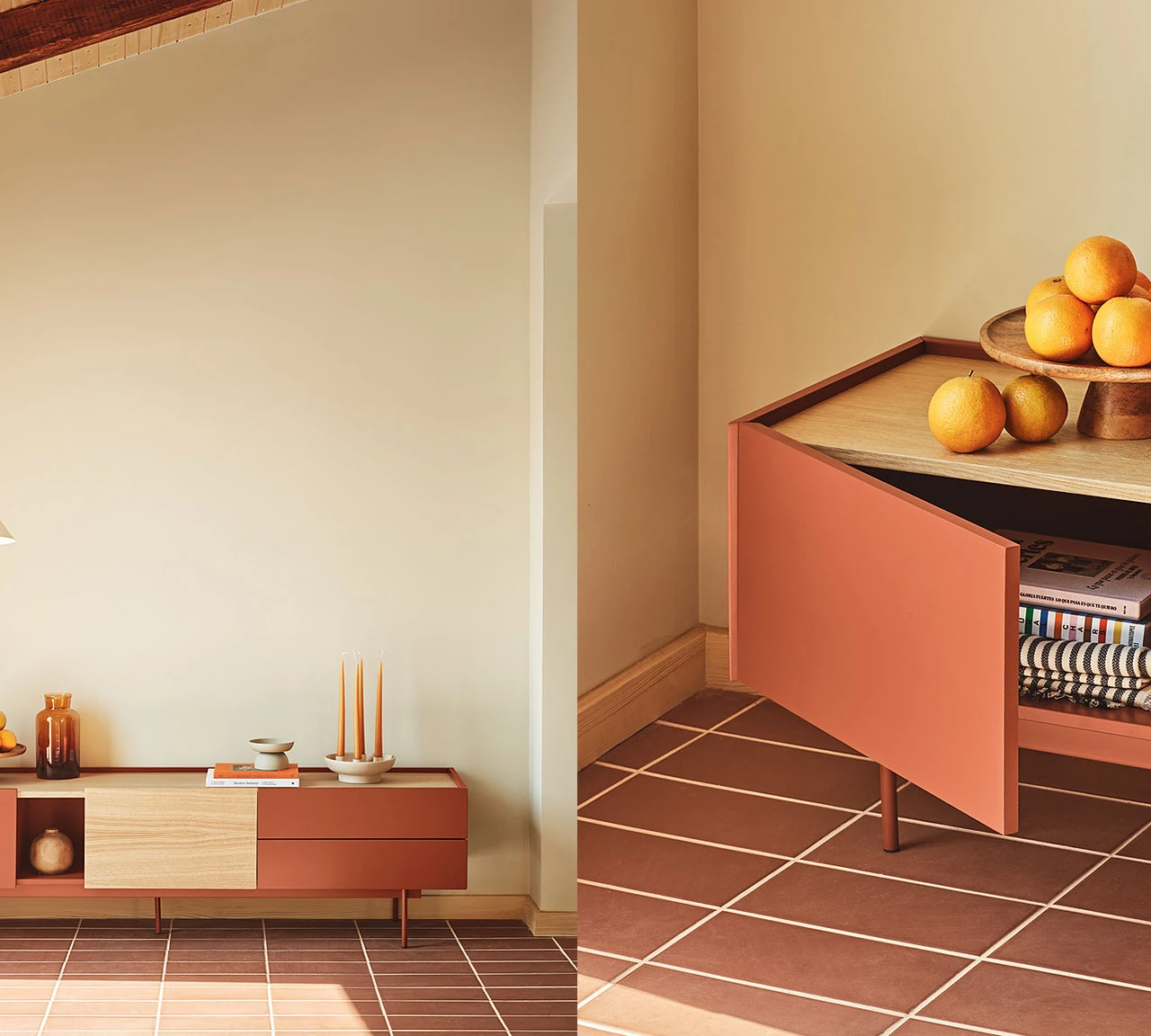 Ambre - Meuble TV 2 portes 2 tiroirs