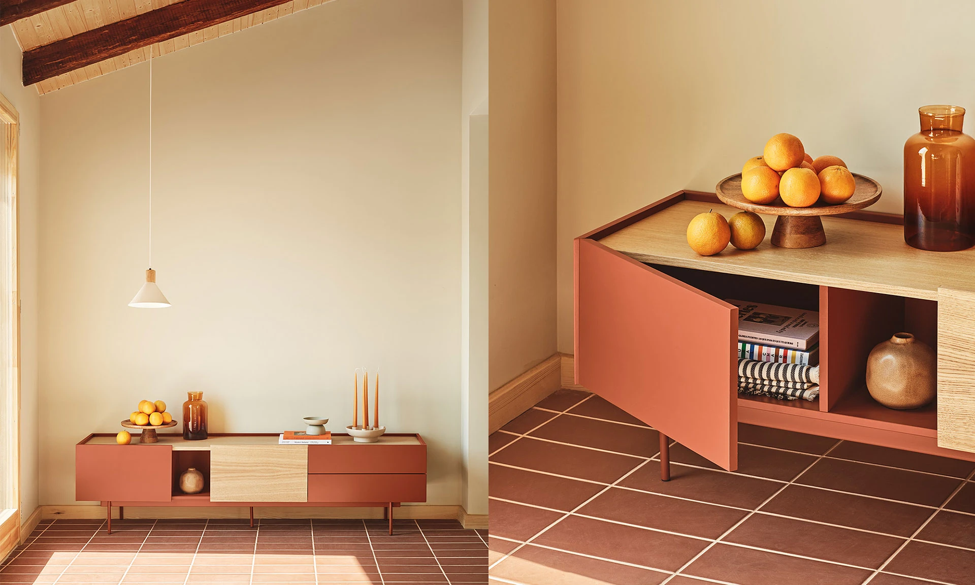 Ambre - Meuble TV 2 portes 2 tiroirs