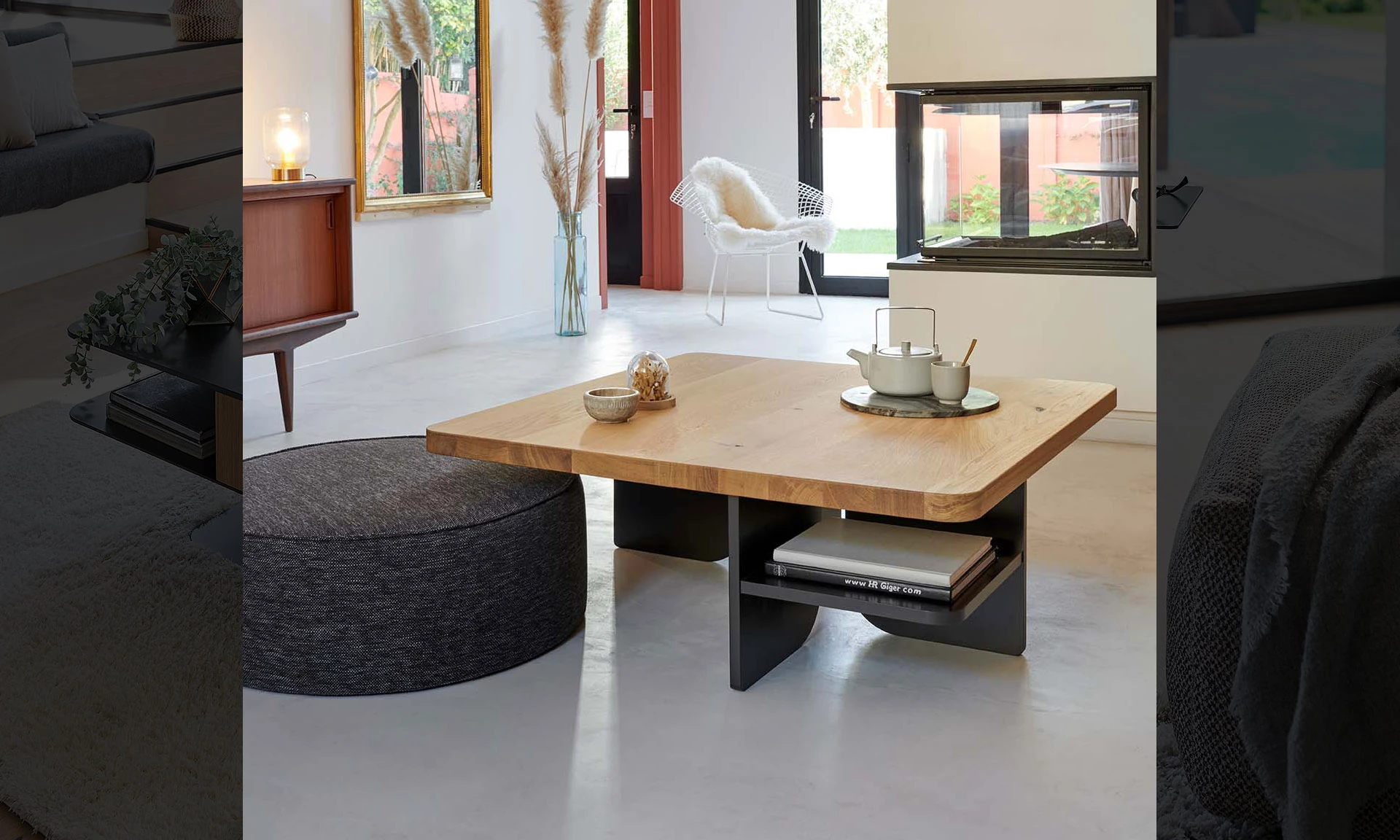 Gambie - Table basse et pouf
