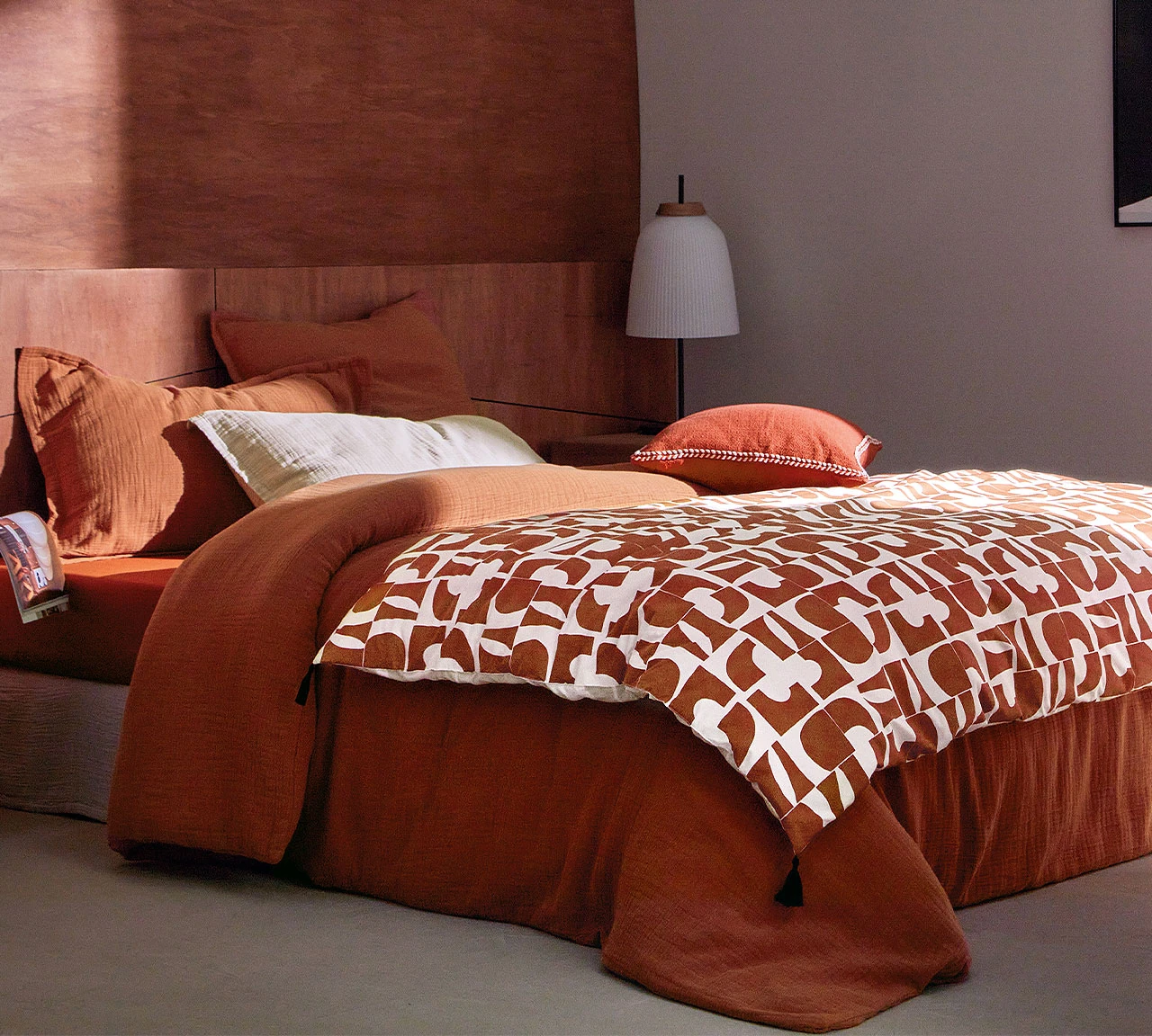 Housse de couette terracotta