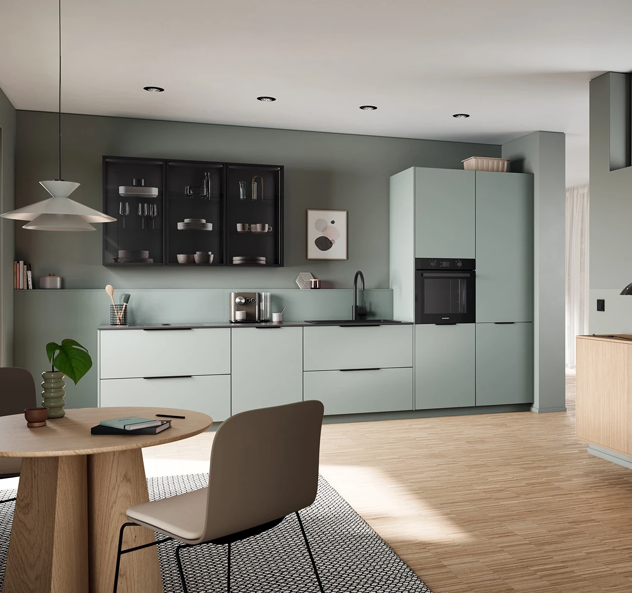 SCALA EUCALYPTUS - Cuisine minimaliste vert eucalyptus