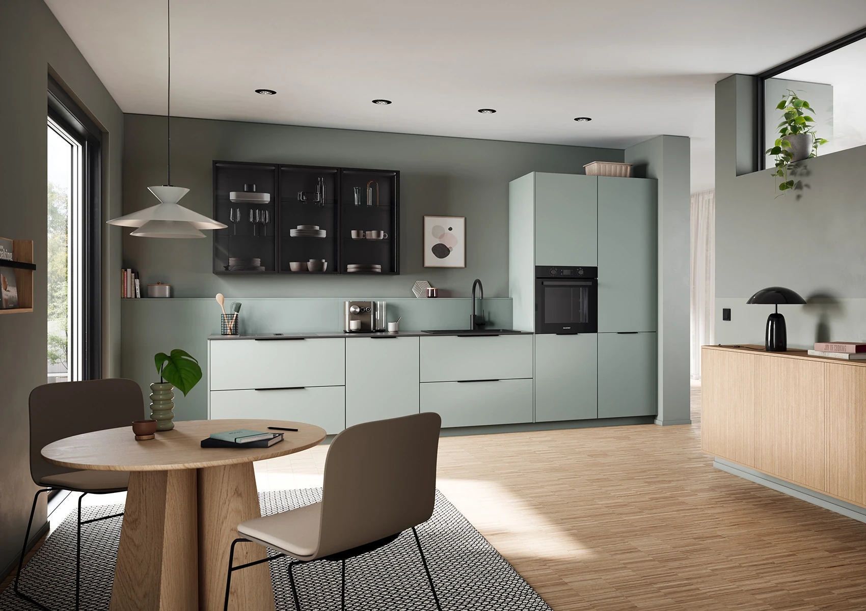 SCALA EUCALYPTUS - Cuisine minimaliste vert eucalyptus