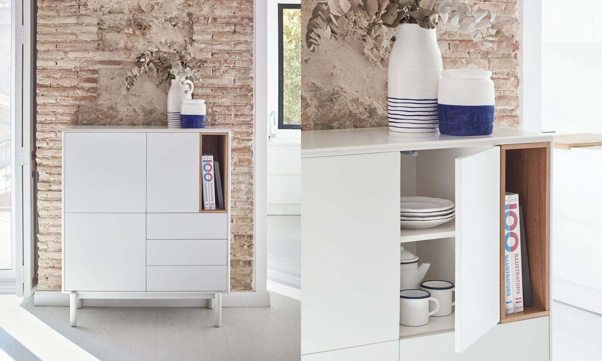 Java - Meuble d’appoint 3 portes 3 tiroirs