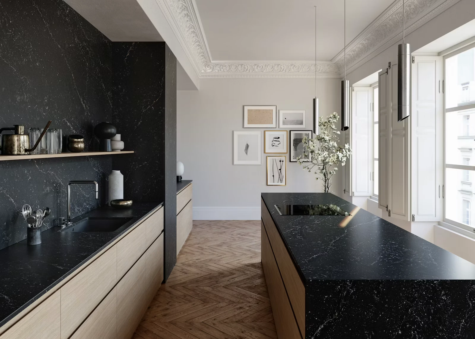 Silestone Romantic Ash · Finition Poli N-Boost