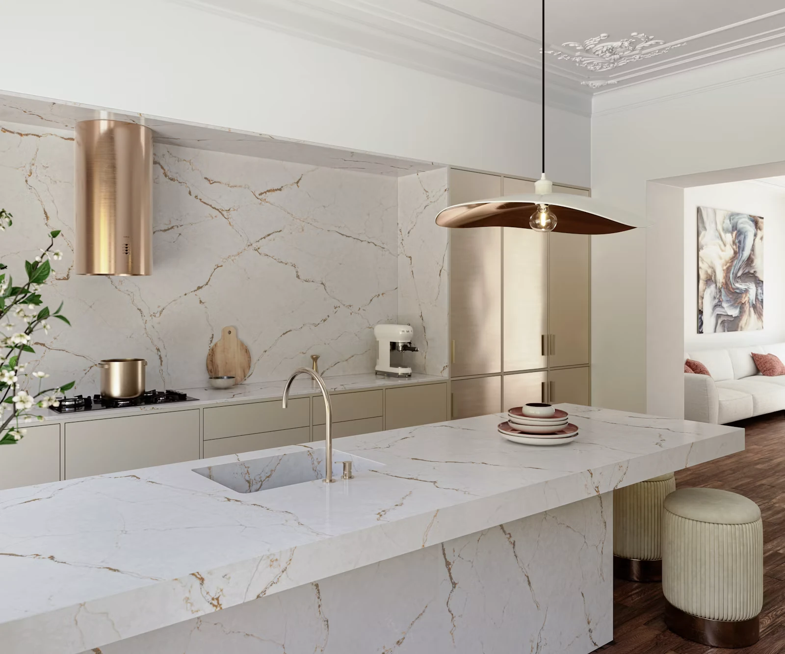 Silestone Versailles Ivory · Finition Poli