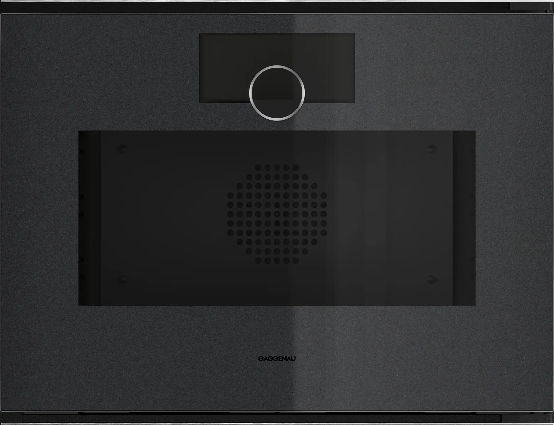 Four vapeur combiné Gaggenau série Minimalistic · GS250100 · combi-vapeur 50 l, réservoirs, nettoyage automatique · Onyx, charnières à droite