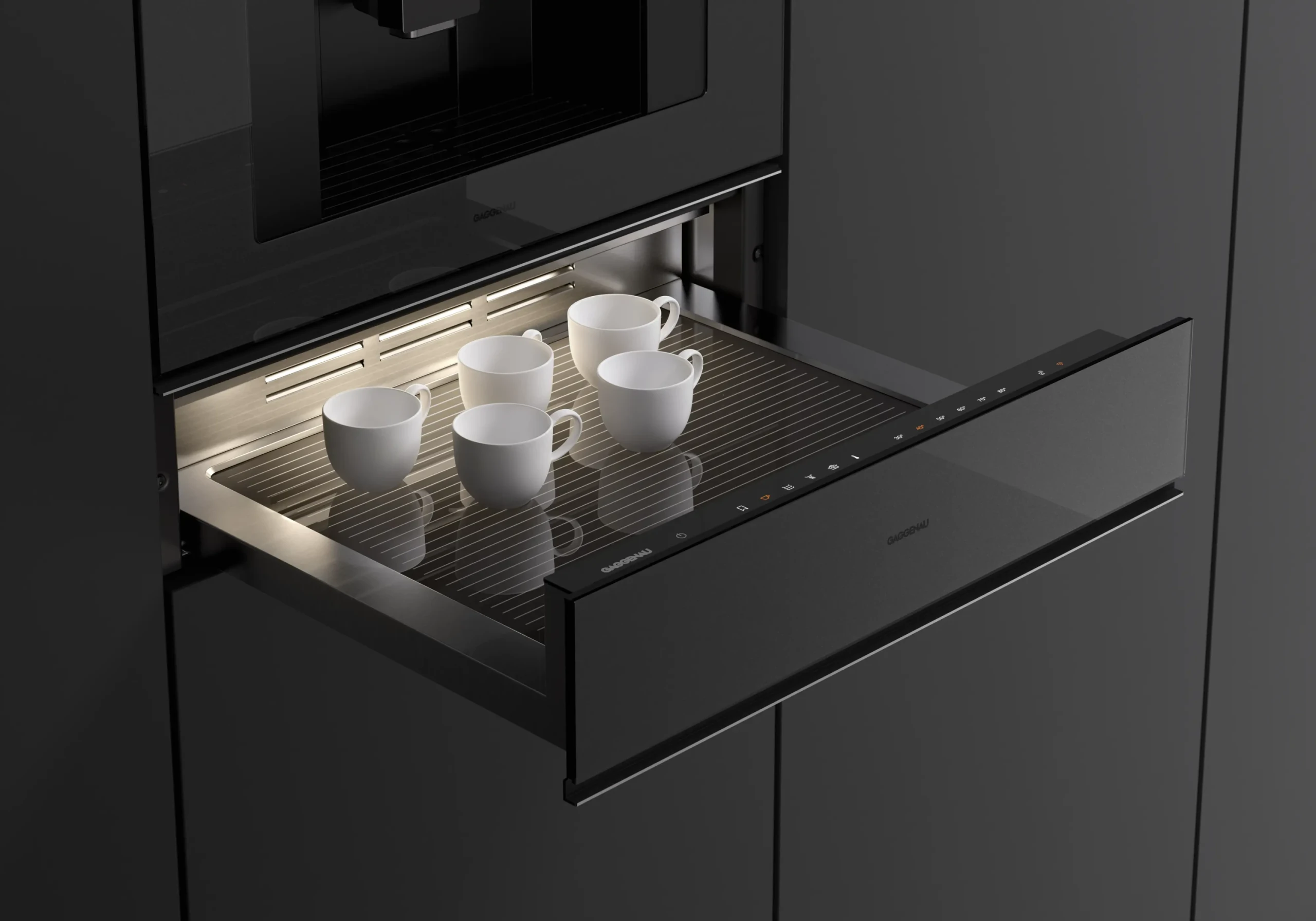 Tiroir culinaire et chauffant Gaggenau série Minimalistic