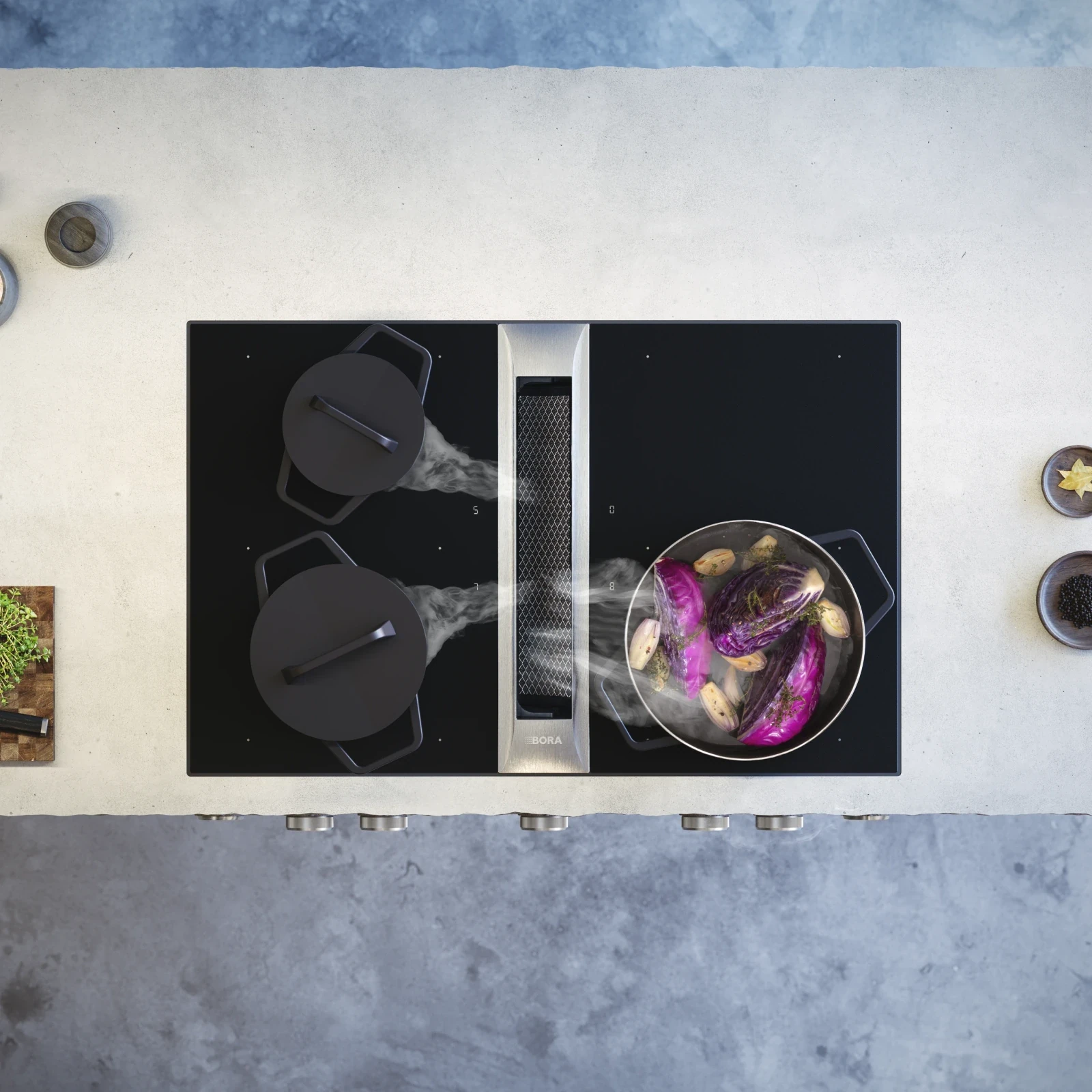 BORA PROFESSIONAL 3.0 - - PLAQUE DE CUISSON AVEC HOTTE INTÉGRÉE · Acier inoxydable