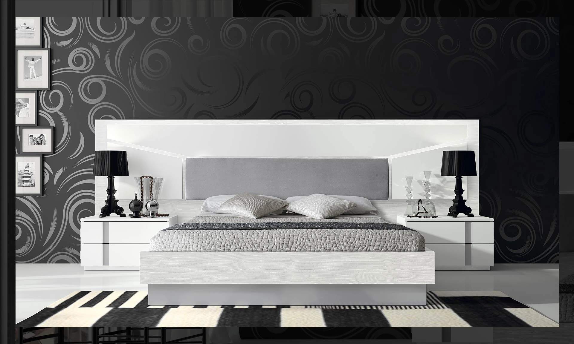 Lin - Chambre moderne avec tête de lit éclairage inclus