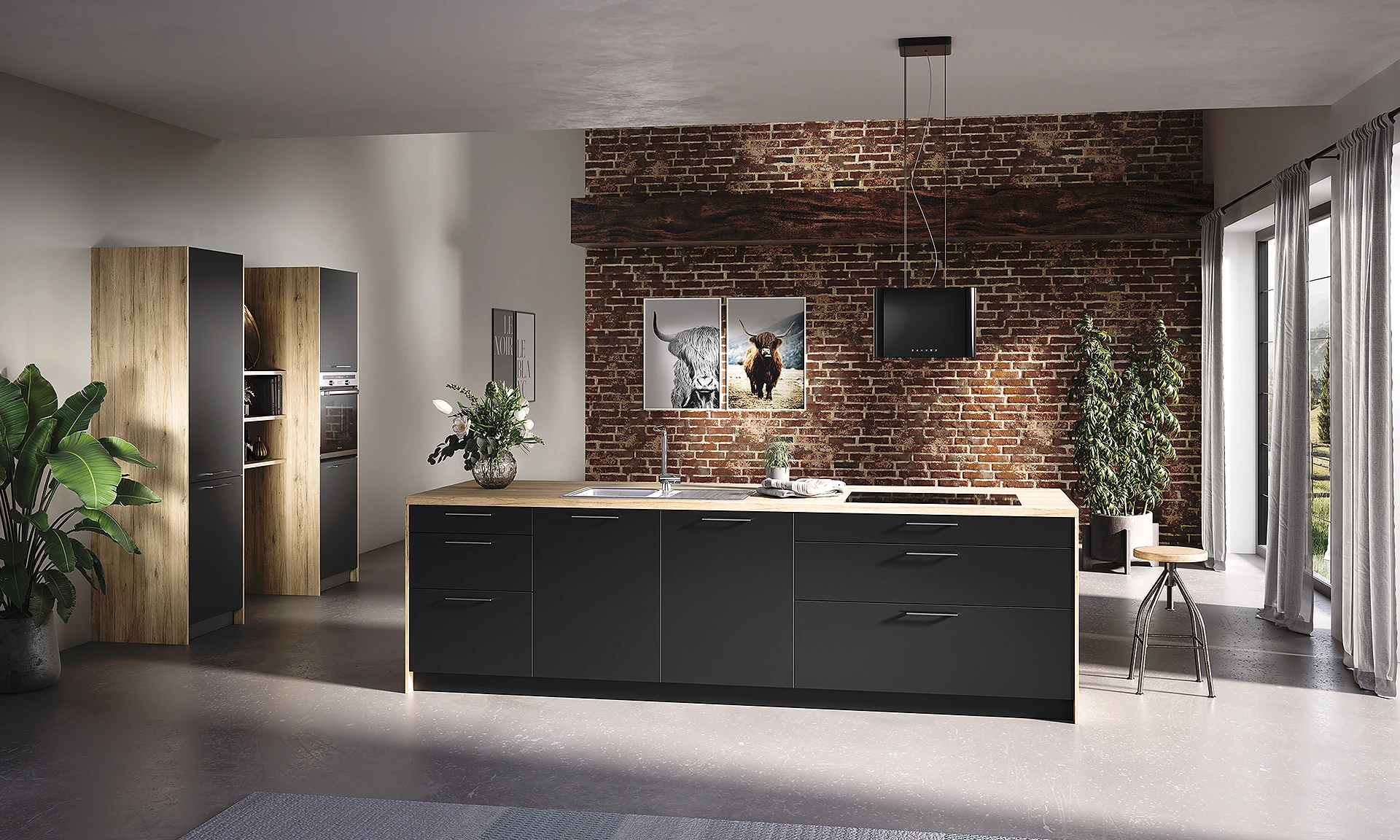 LOFT GRAPHITE - Cuisine contemporaine laquée