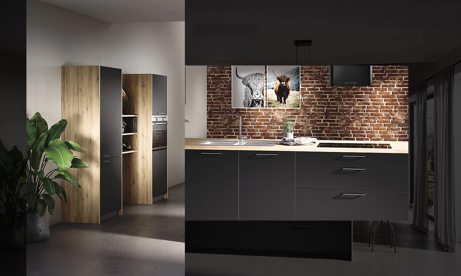 LOFT GRAPHITE - Cuisine contemporaine laquée