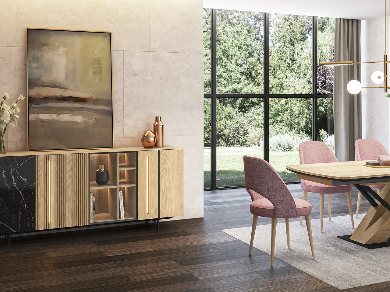 Madura - Enfilade 4 portes option éclairage LED