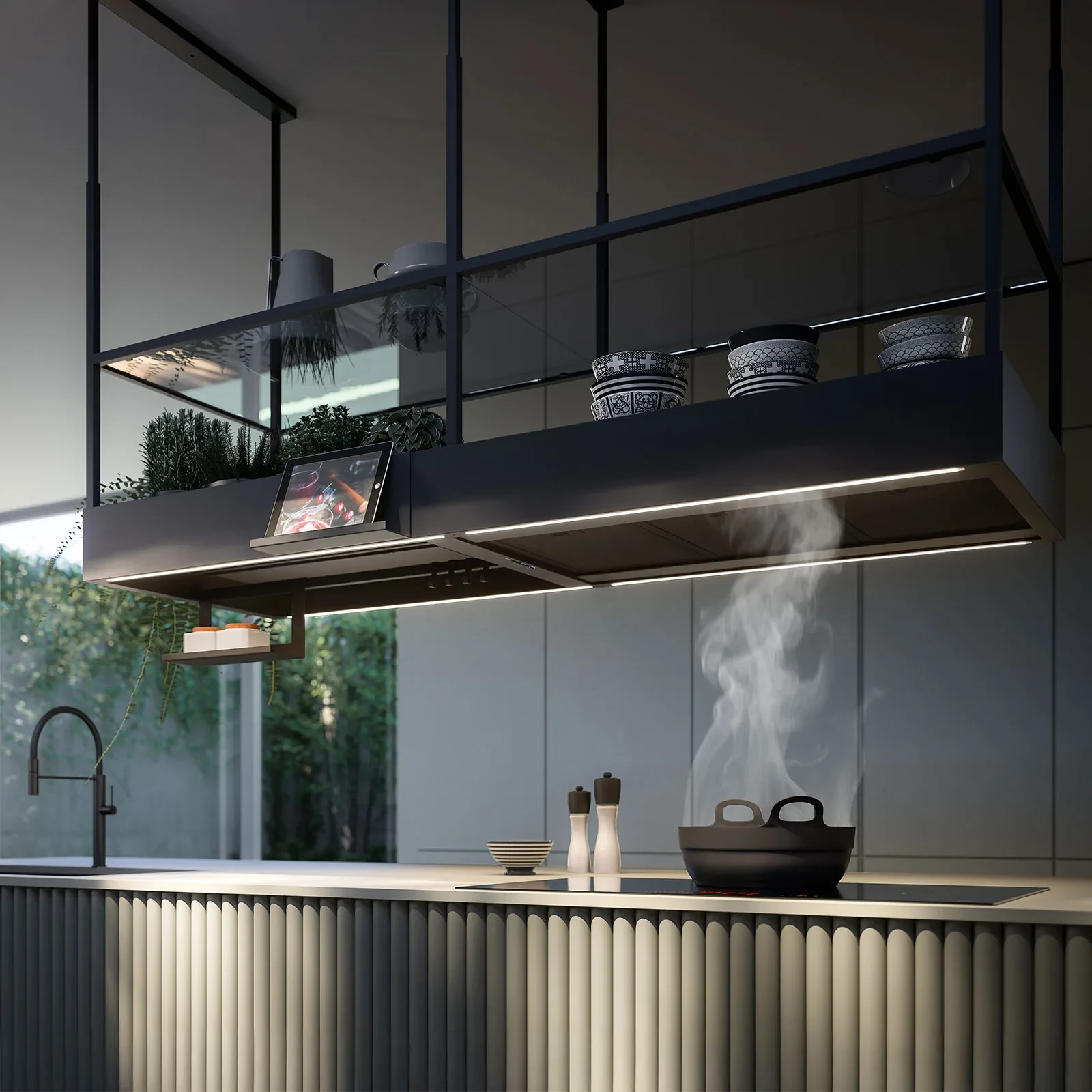 FALMEC SPAZIO · Îlot 180 cm, Inox