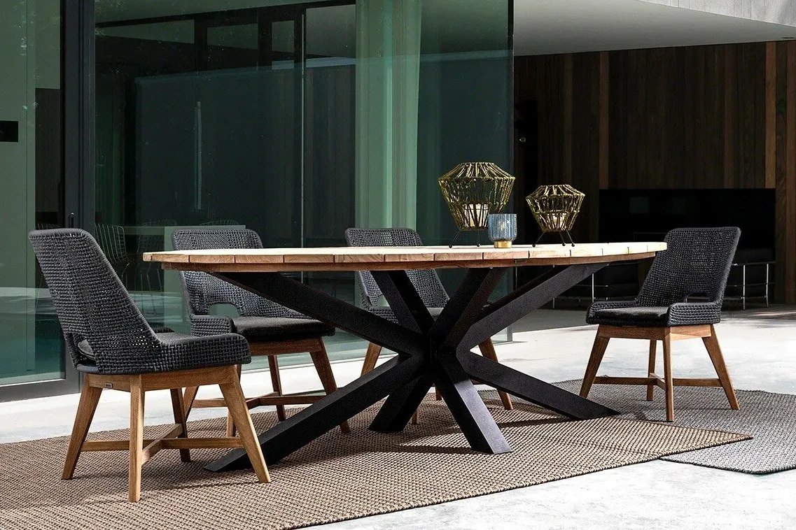 Palmdale carbon - Table de jardin ovale 240 x 110 cm