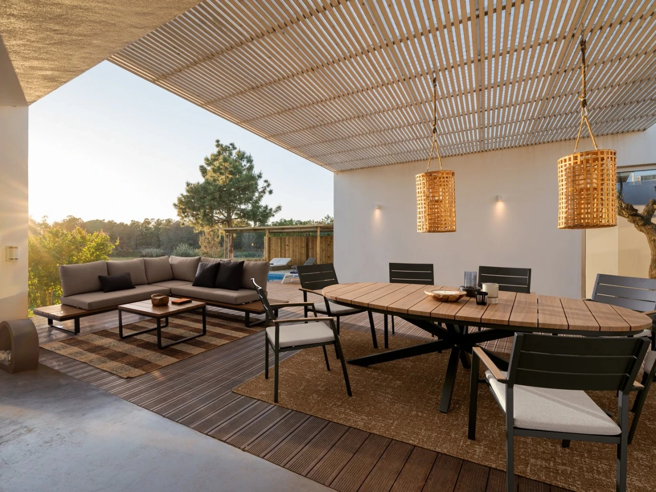 Zelmar anthracite - Table de jardin ovale 218x115 cm