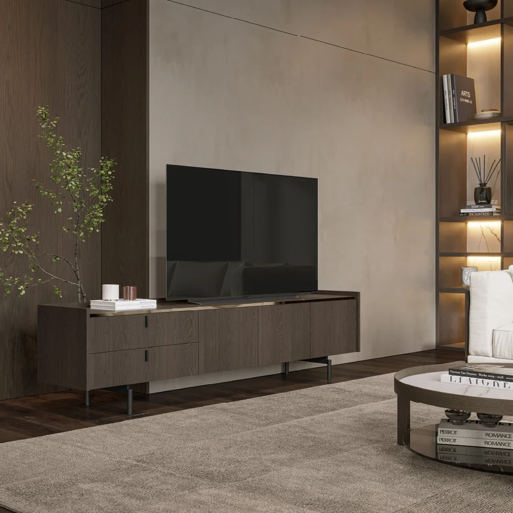 Brera 240 cm - Meuble TV 3 portes et 2 tiroirs