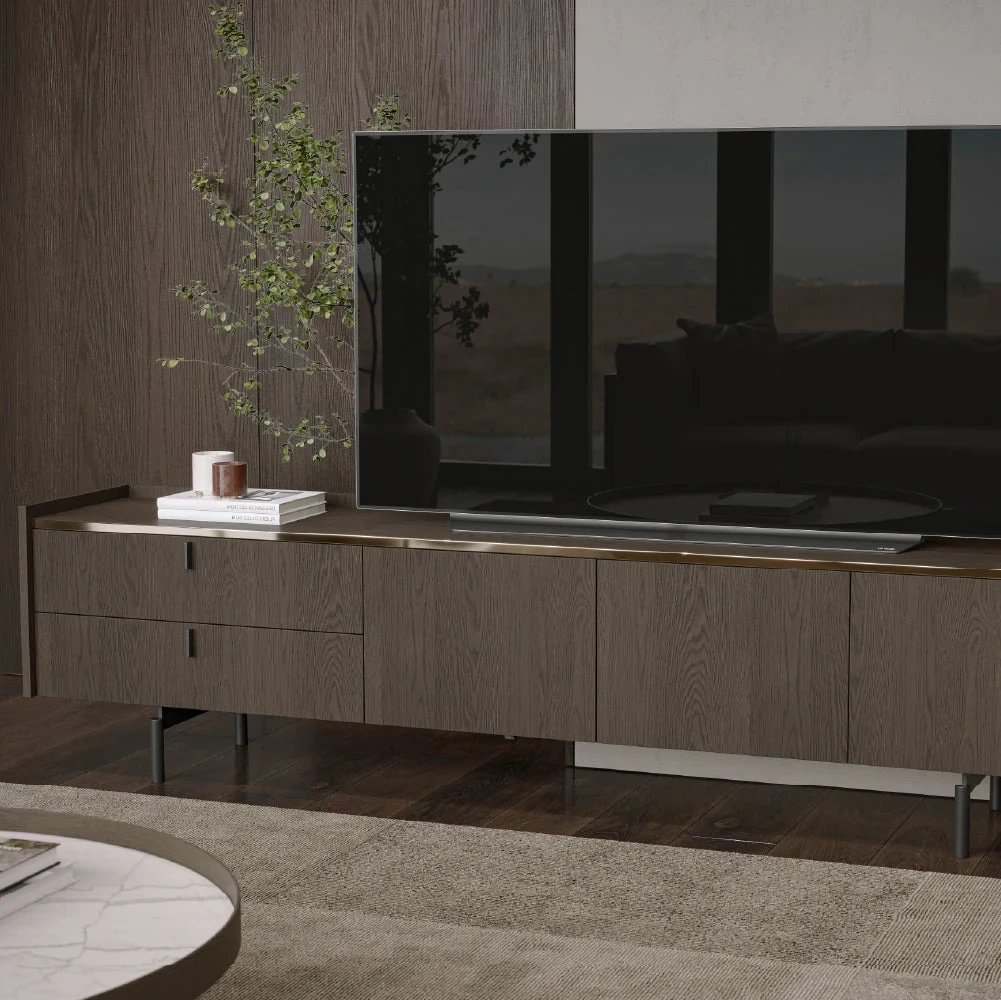 Brera 240 cm - Meuble TV 3 portes et 2 tiroirs