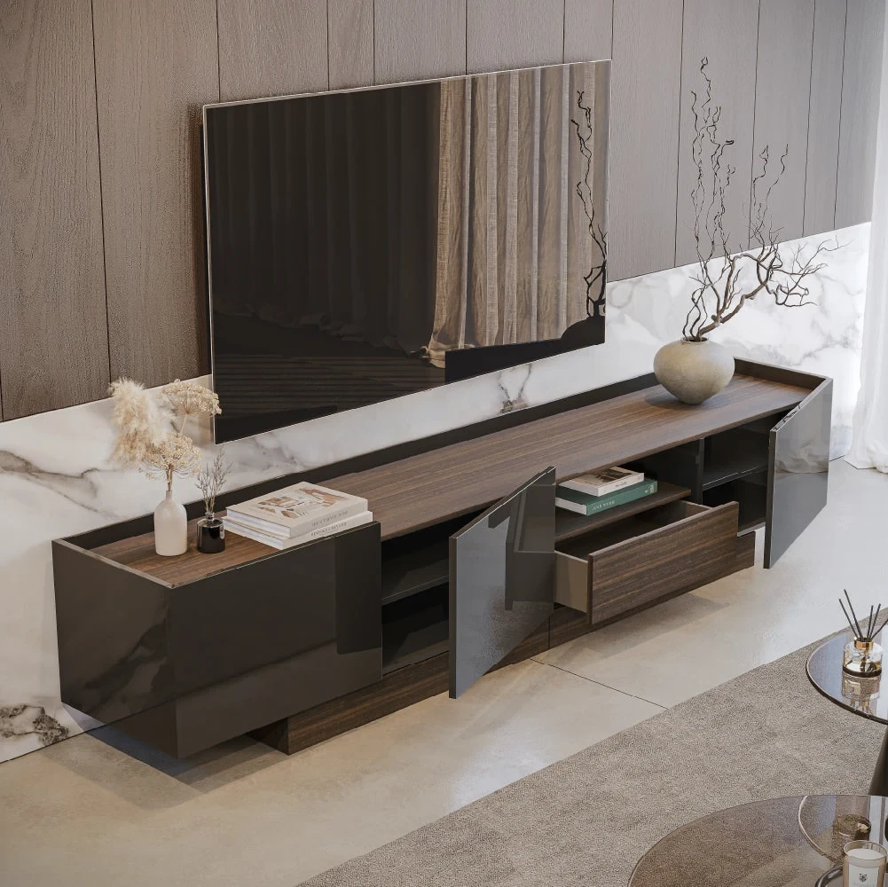 Vollmer 240 cm - Meuble TV niche centrale