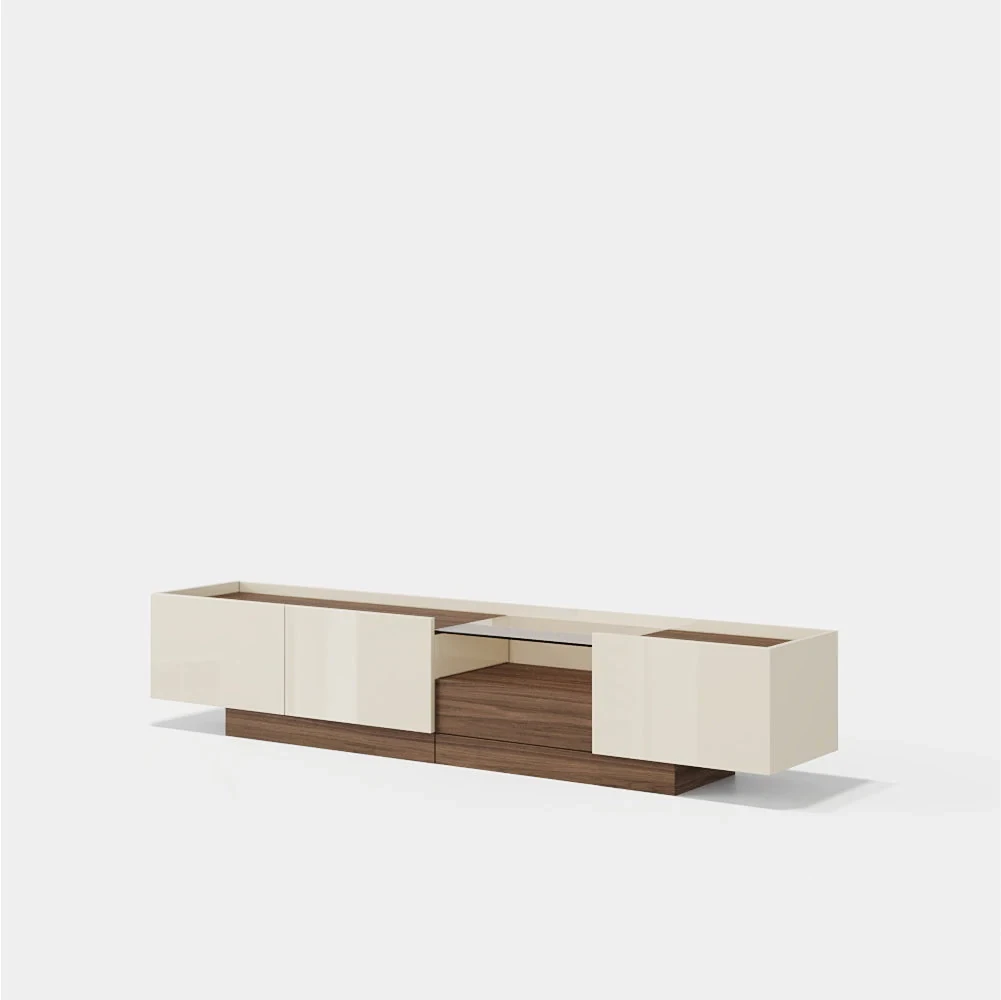 Vollmer 240 cm - Meuble TV tablette bois