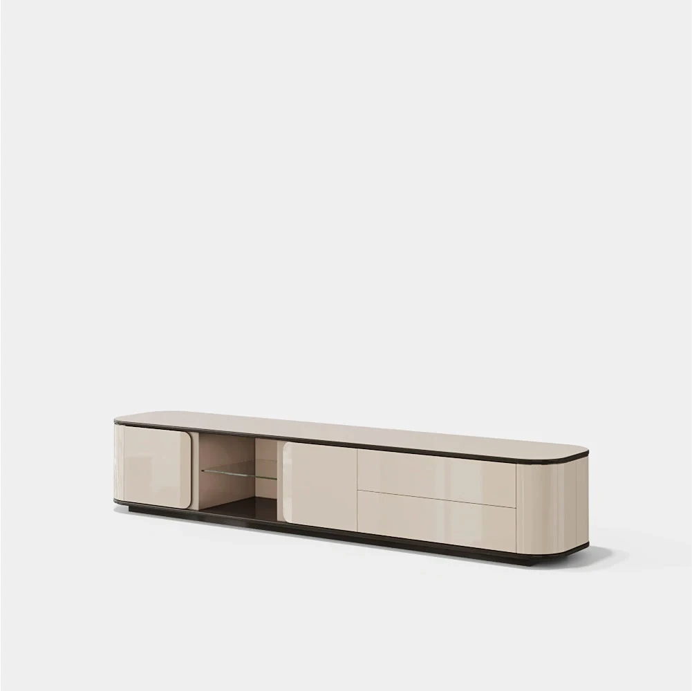 Tepui 240 cm - Meuble TV 2 tiroirs à plinthe