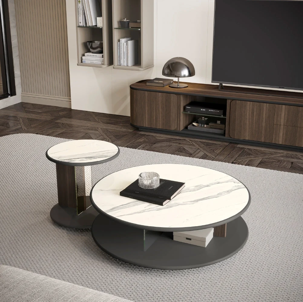 Tepui 240 cm - Meuble TV 2 tiroirs à plinthe