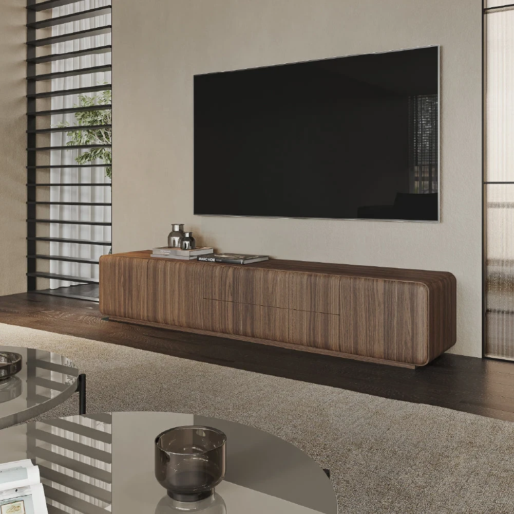 Vasari 240 cm - Meuble TV tiroirs et portes