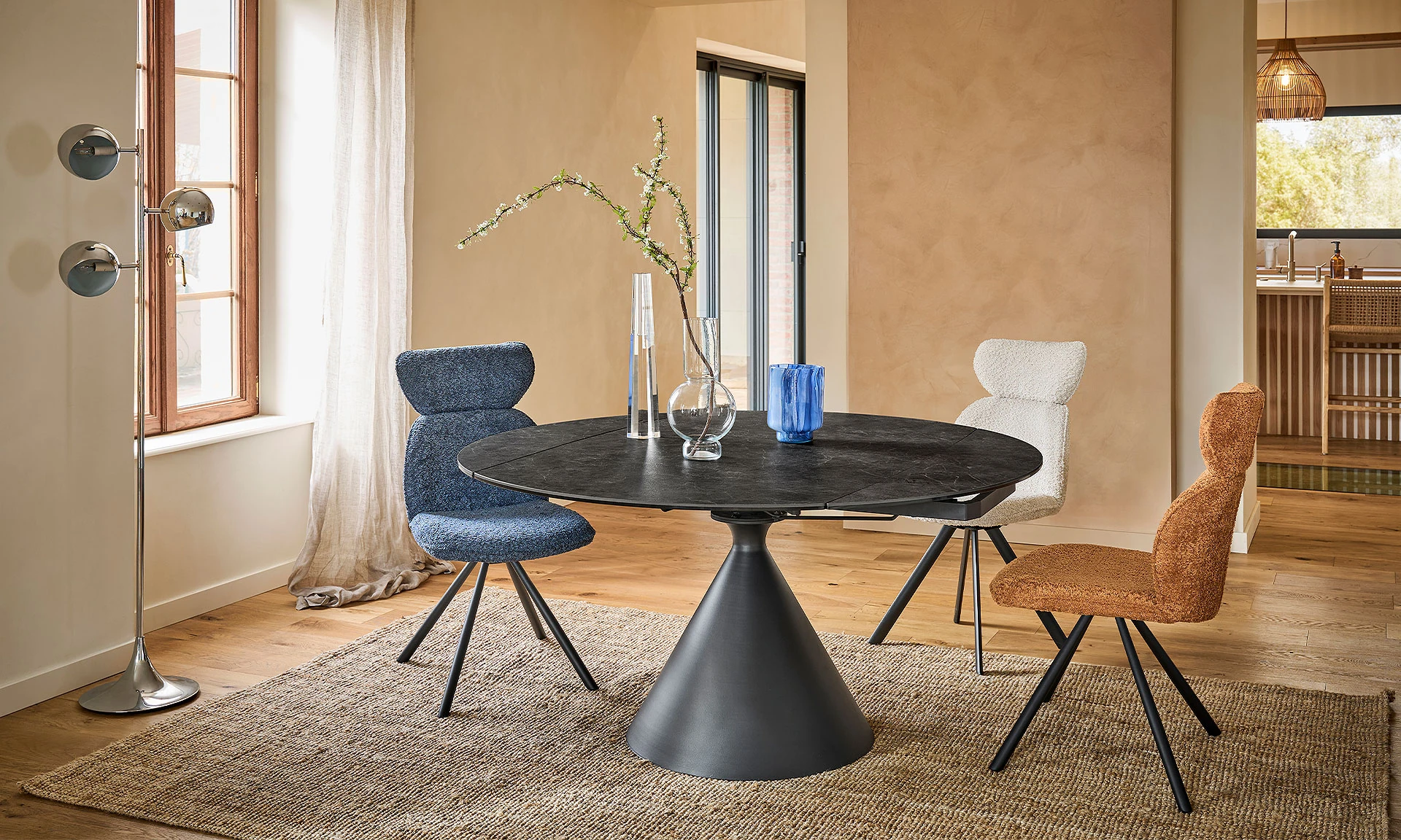 Oasis - Table céramique noir marbré