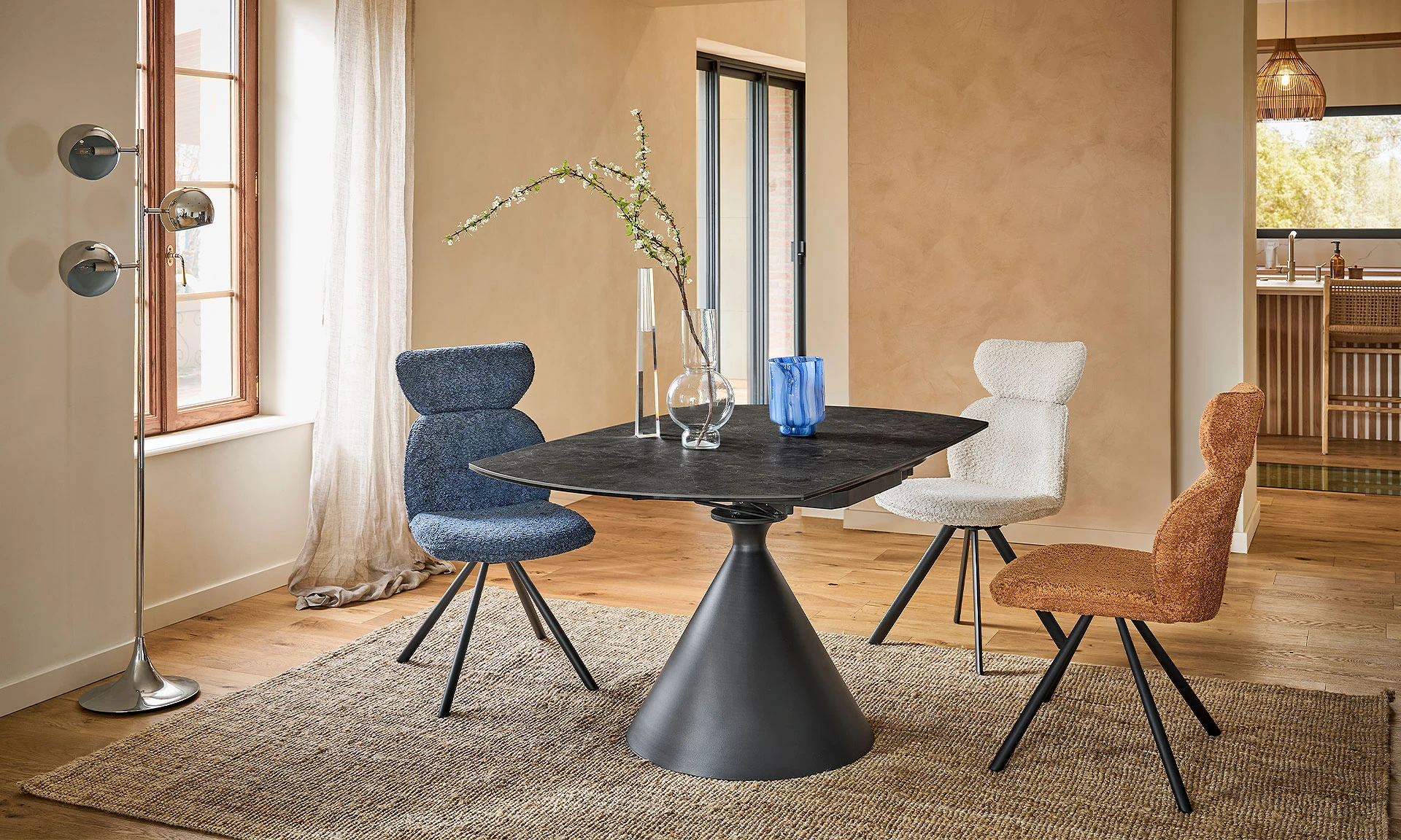 Oasis - Table céramique noir marbré