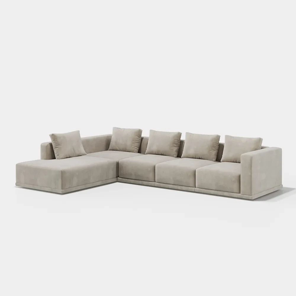 Colline - Canapé 3 places chaise longue gauche