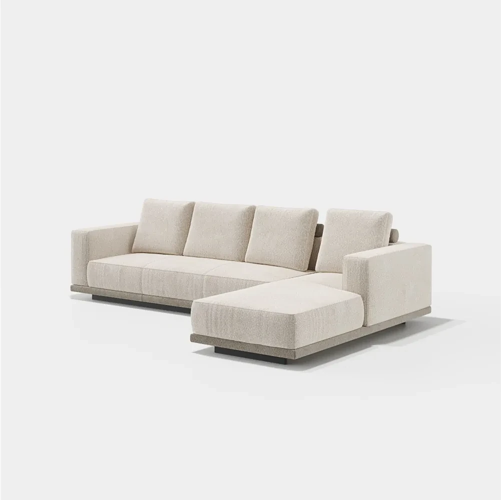 Vollmer - Canapé · 3 places avec chaise longue à droite
