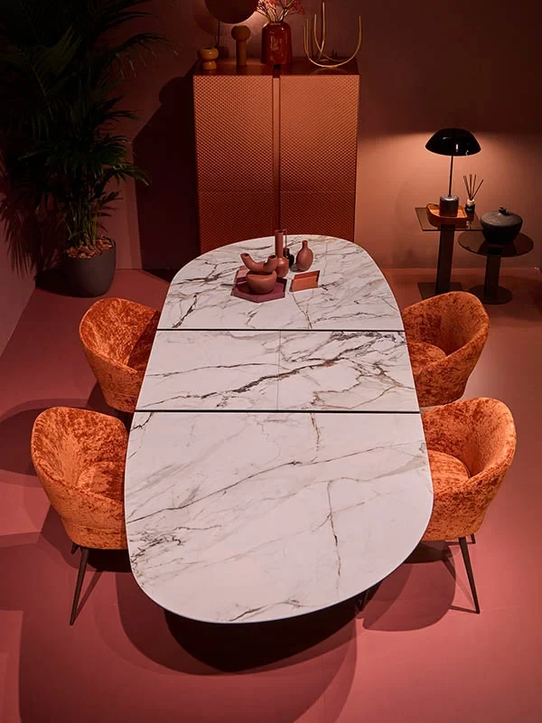Joplin - Table extensible plateau céramique