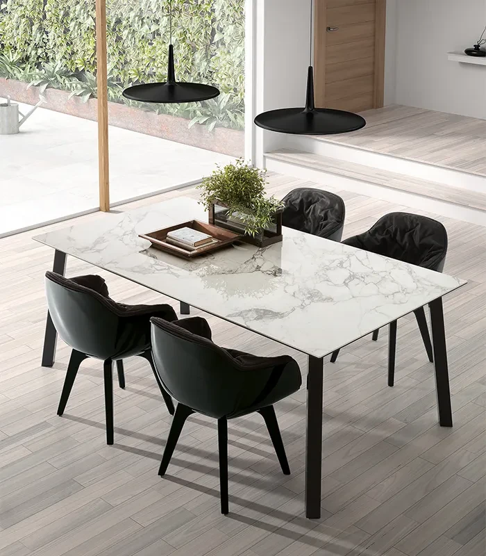 Merlot - Table extensible plateau céramique
