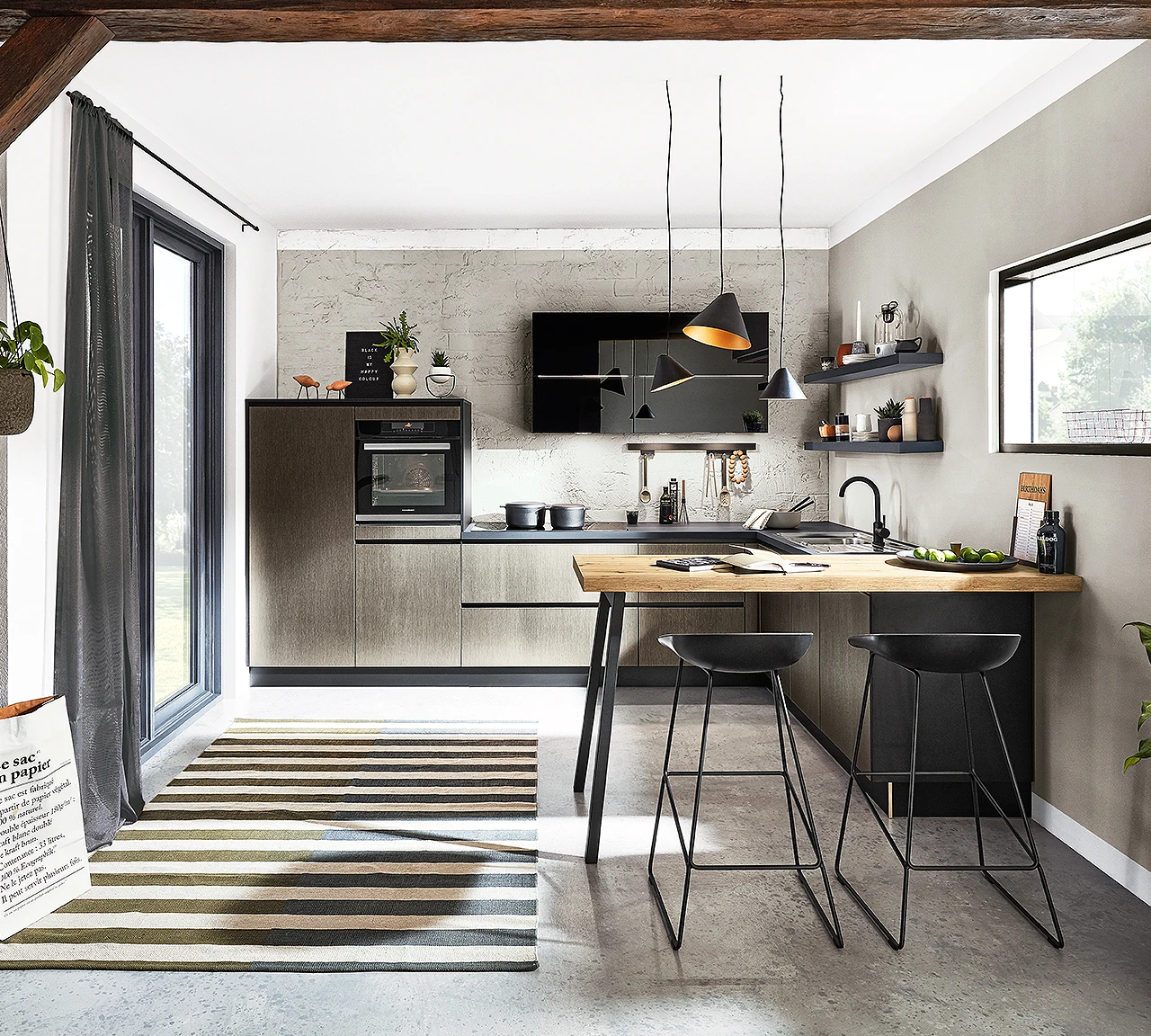 STEEL GL METALLIC - Cuisine en acier brossé style industriel