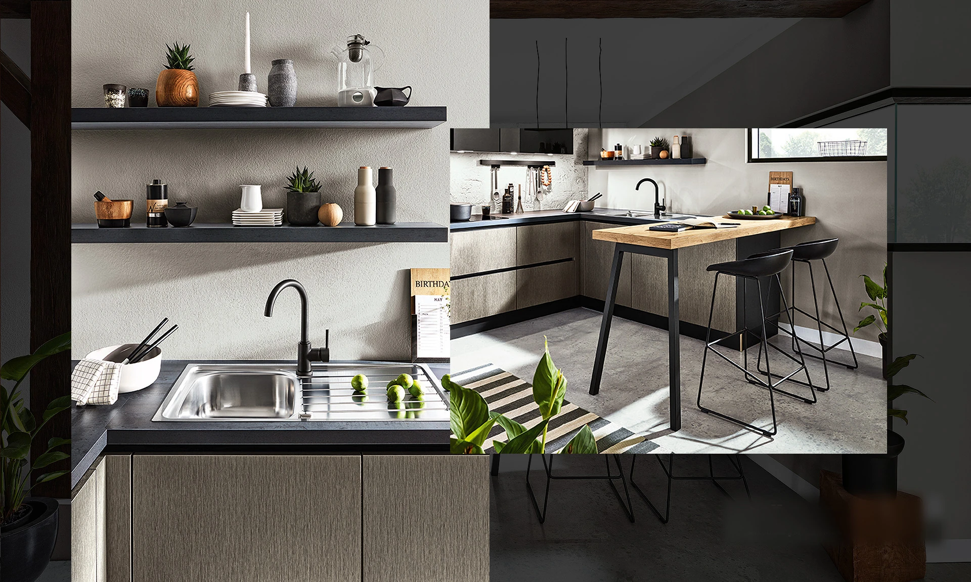 STEEL GL METALLIC - Cuisine en acier brossé style industriel