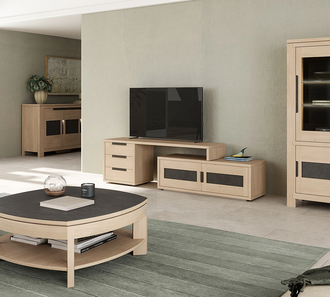Tamala - Meuble TV extensible et table basse