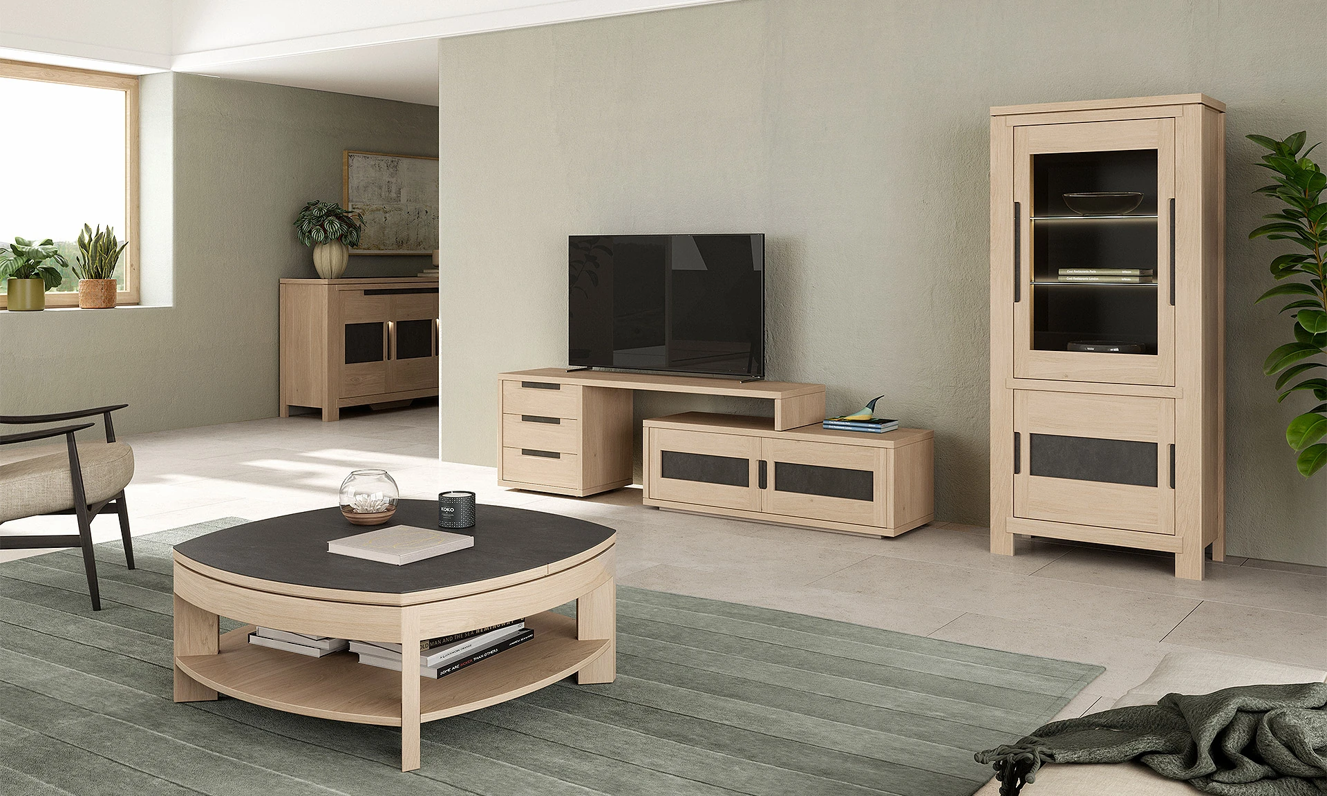 Tamala - Meuble TV extensible et table basse