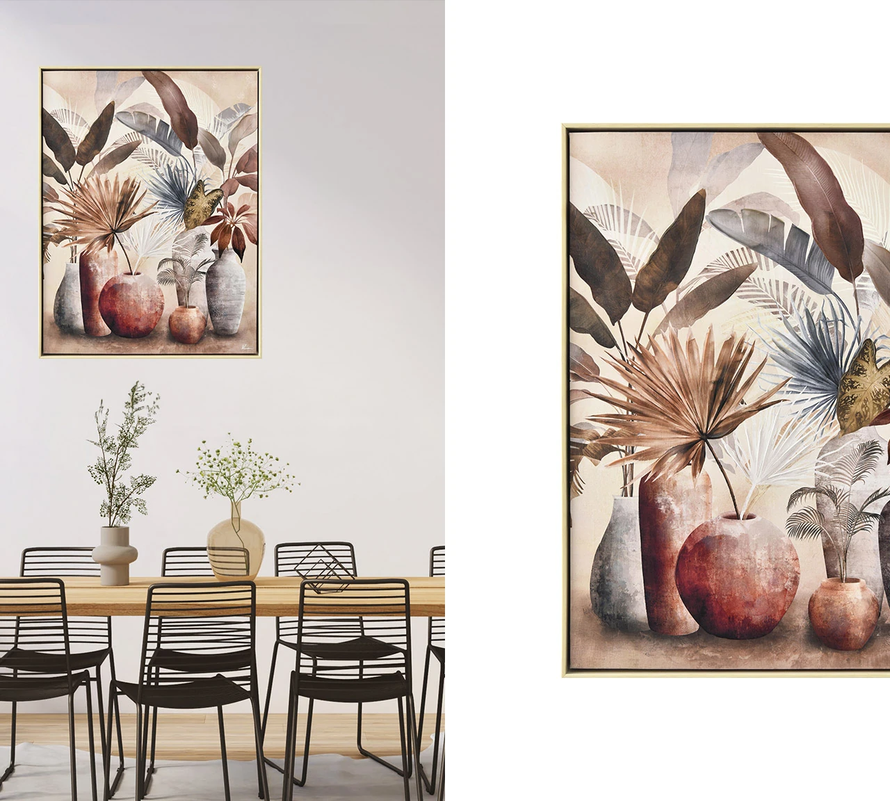 Toile encadrée fleurs
