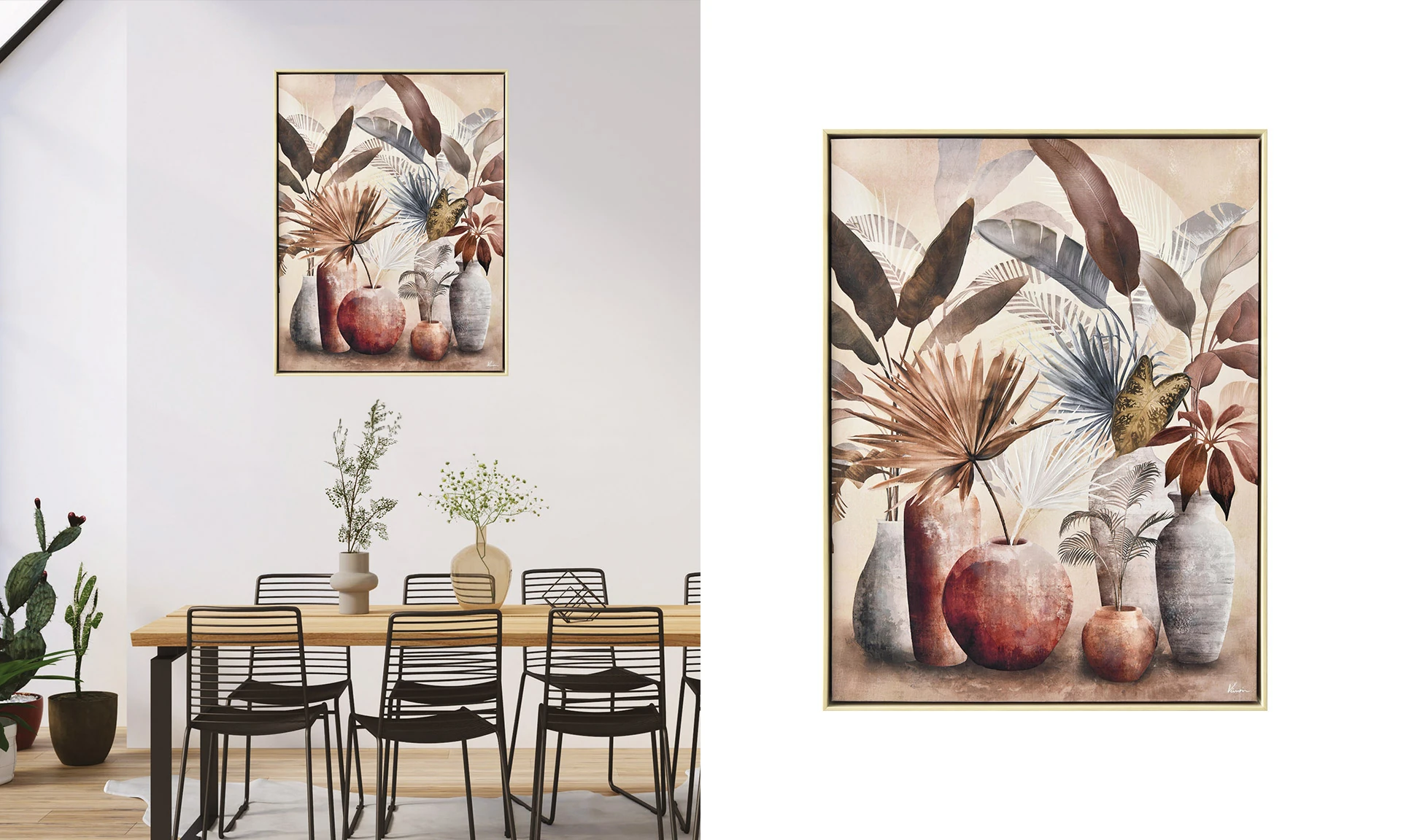 Toile encadrée fleurs