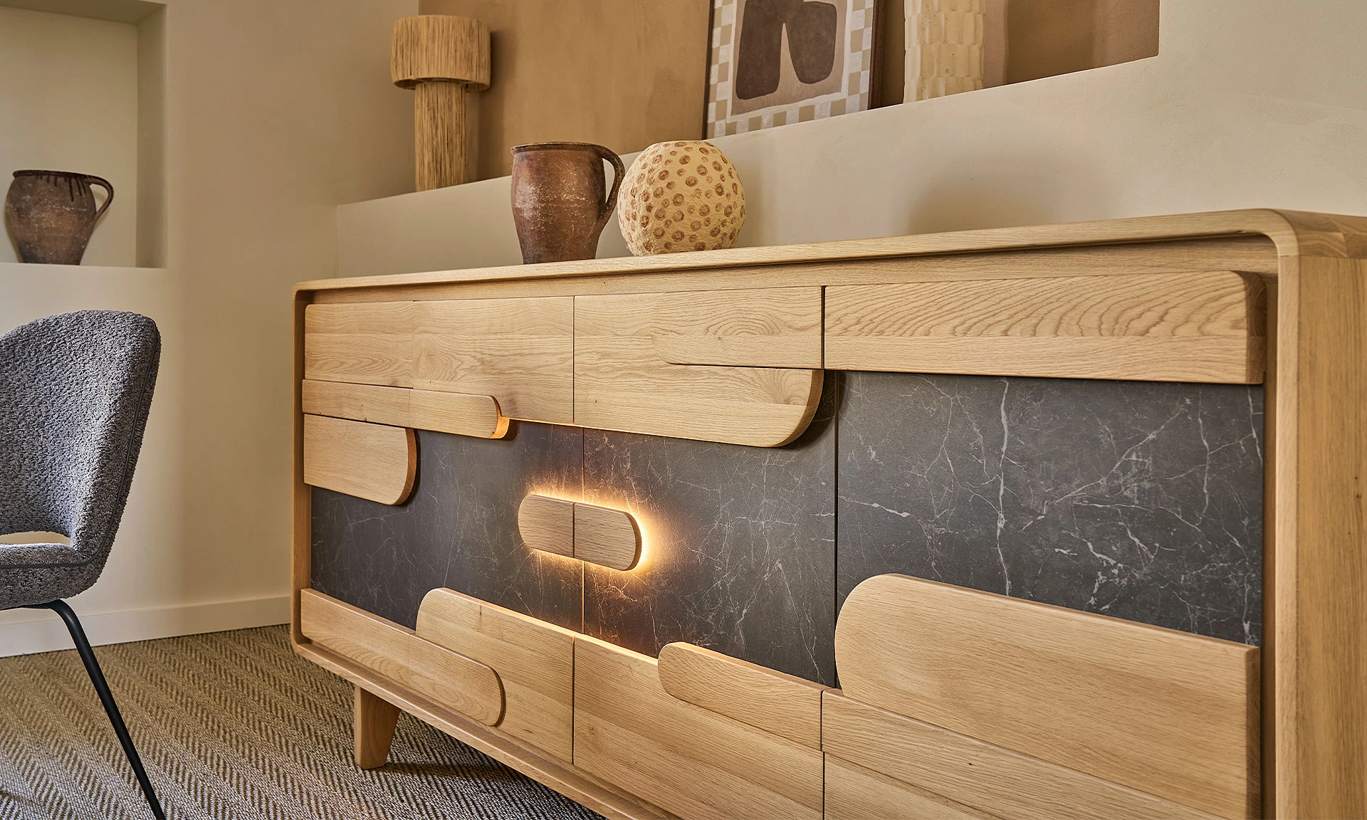 Tonka - Enfilade 4 portes avec LED